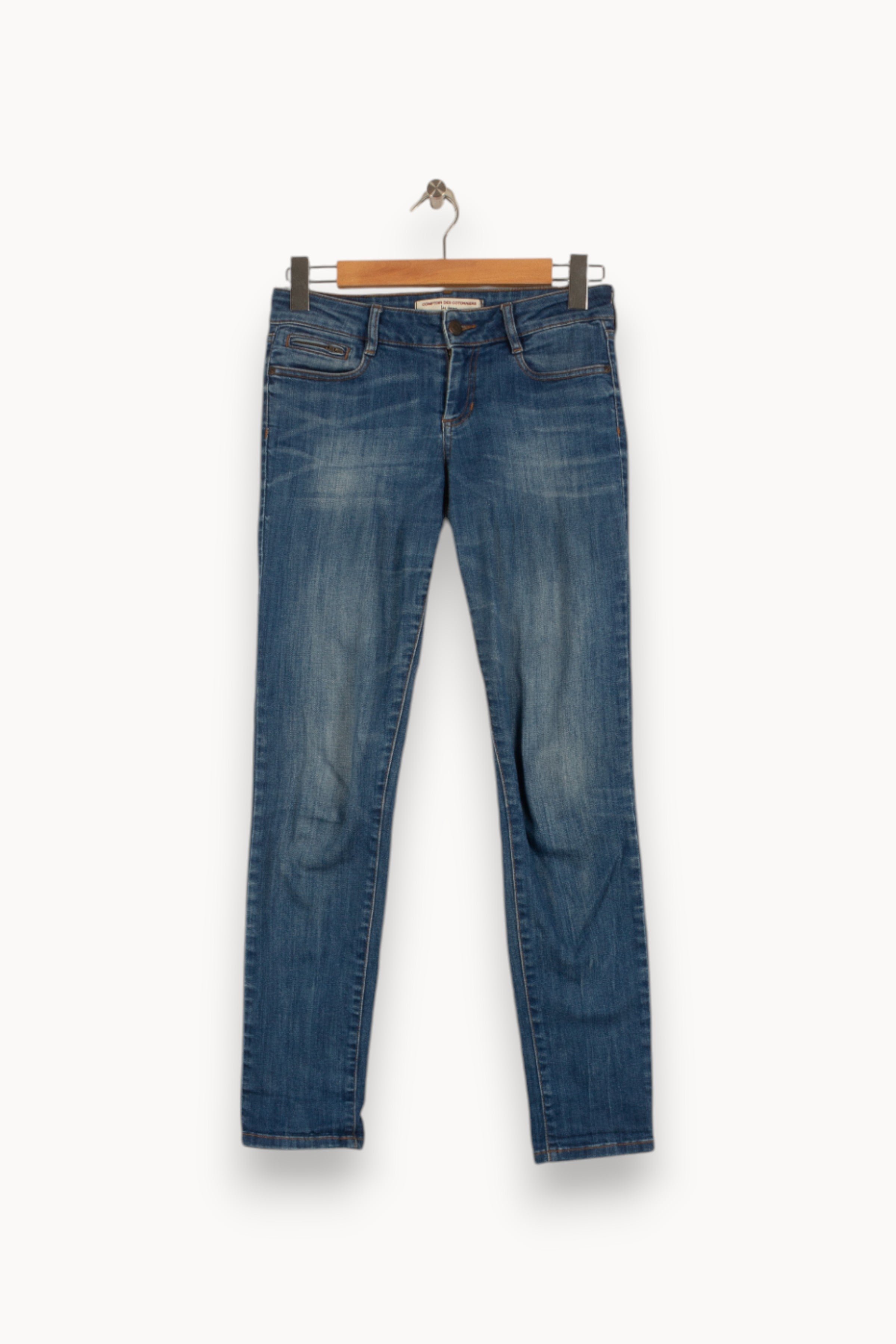 Cropped slim jeans with studs COMPTOIR DES COTONNIERS - Seconde main Blue