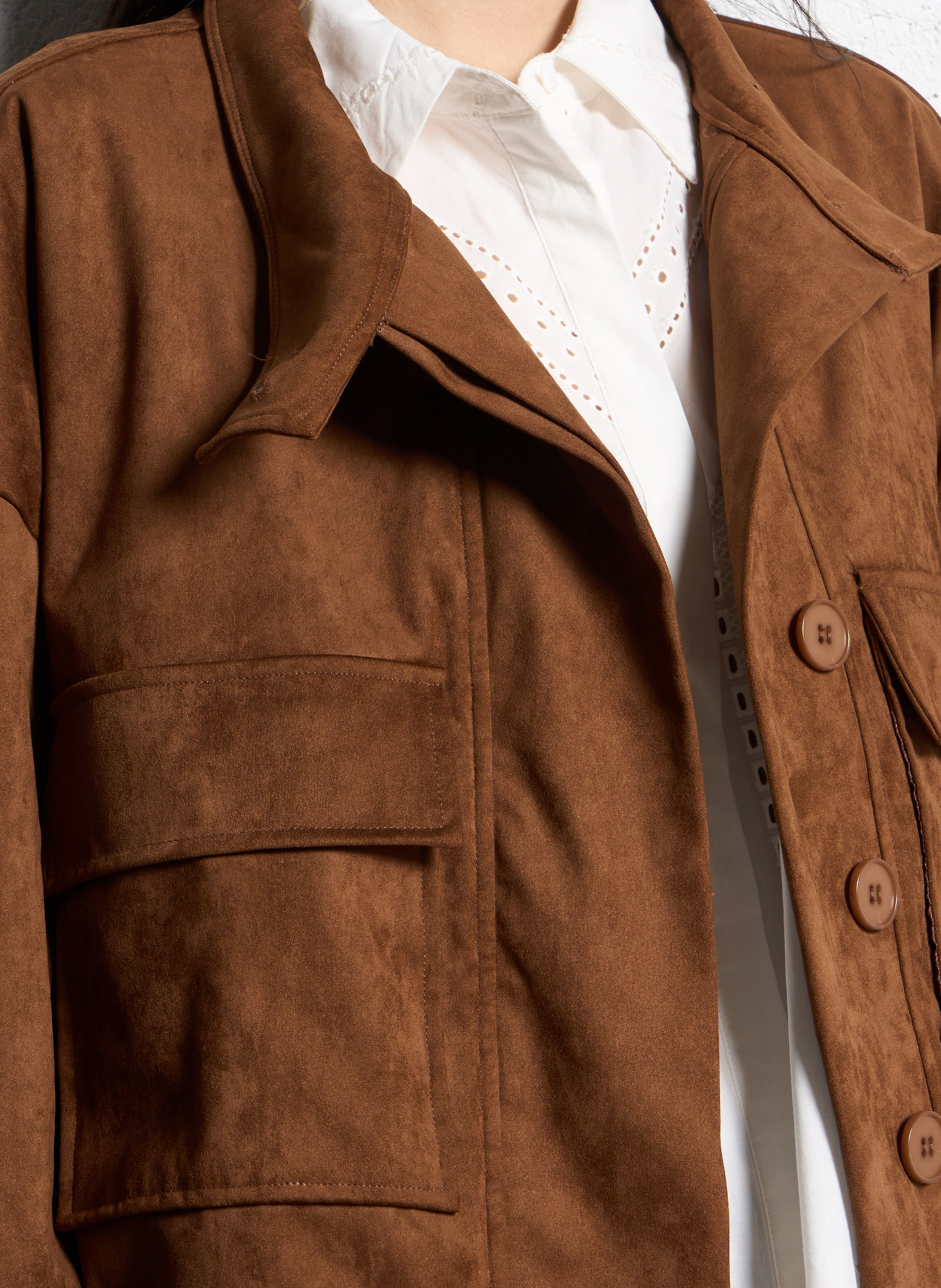 Oversize-Jacke mit Stehkragen SUNCOO Braun