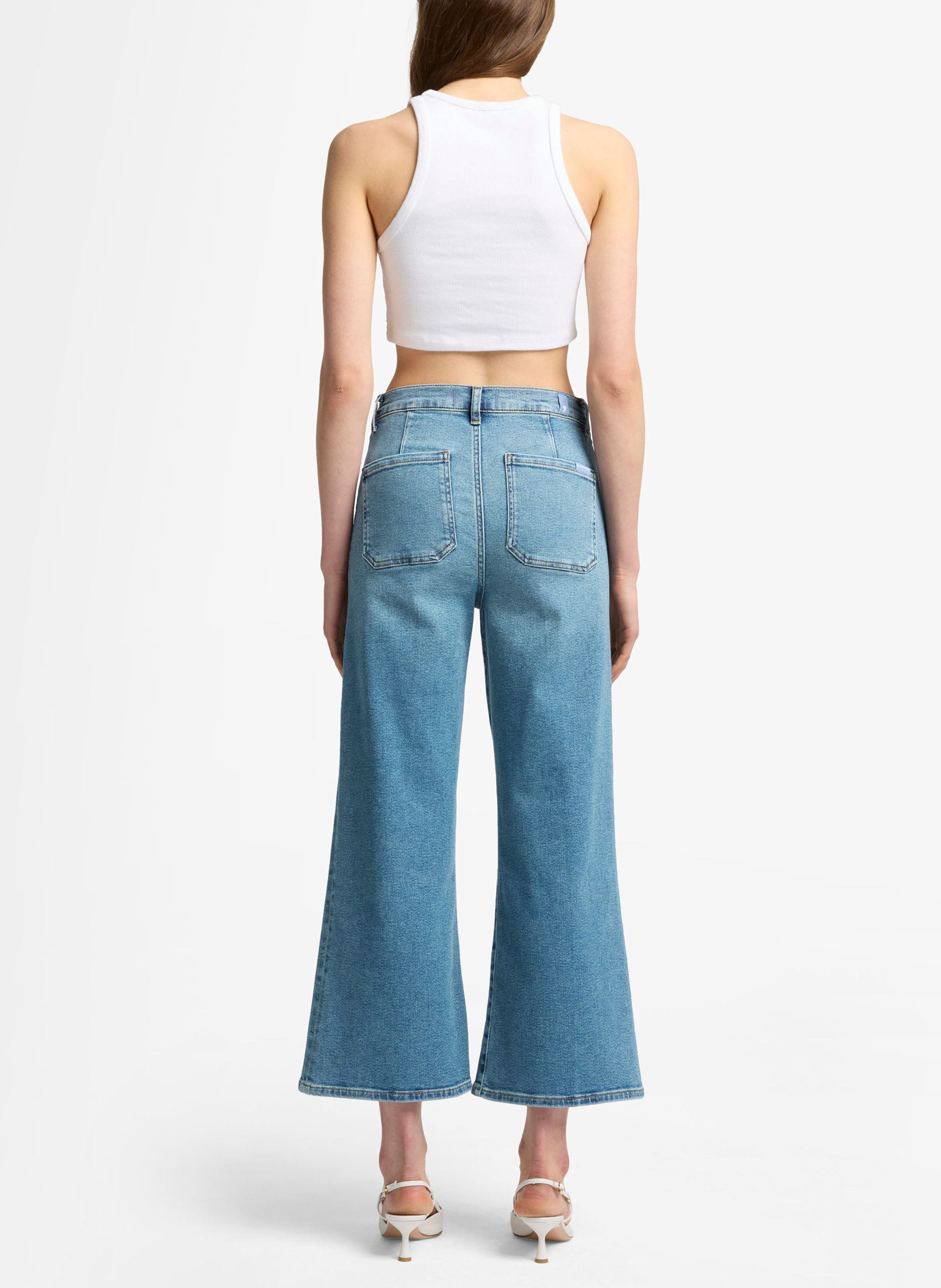 Bootcut broek met hoge taille 7 FOR ALL MANKIND Zwart