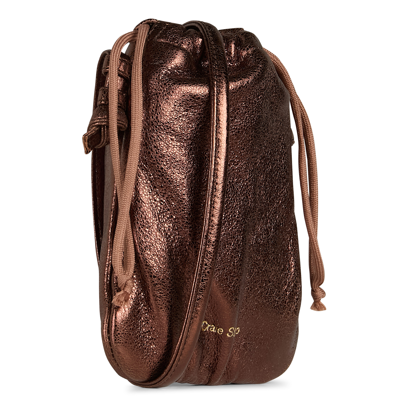 Sac bourse en cuir craquelé CRAIE STUDIO Marron