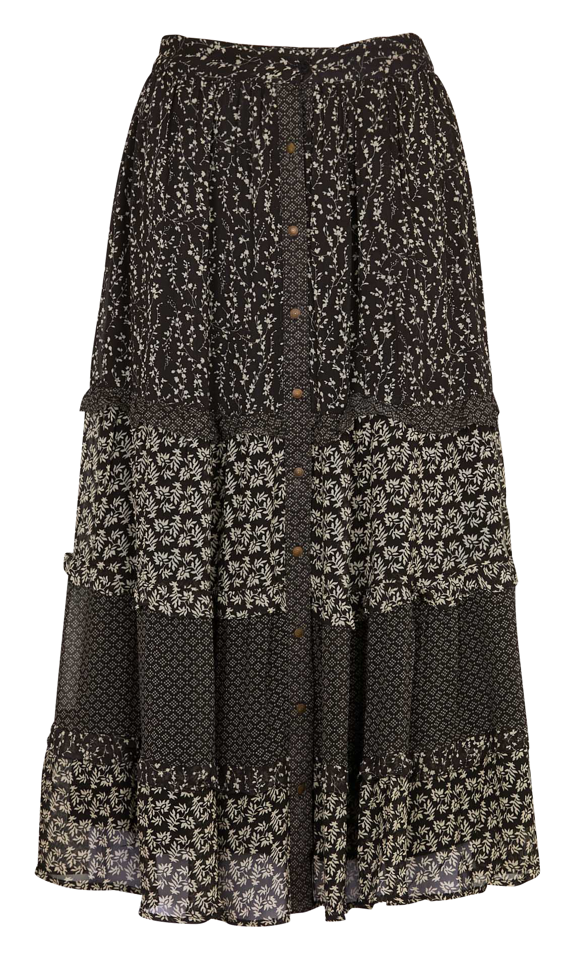 Floral print midi skirt MAISON HOTEL Black