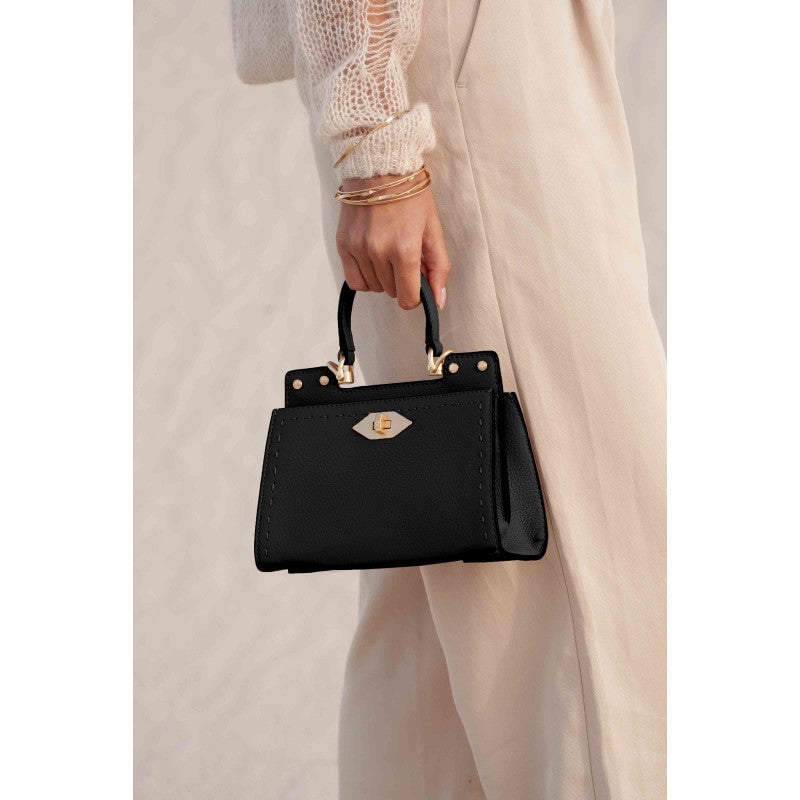 Handbag - cowhide leather POURCHET Black