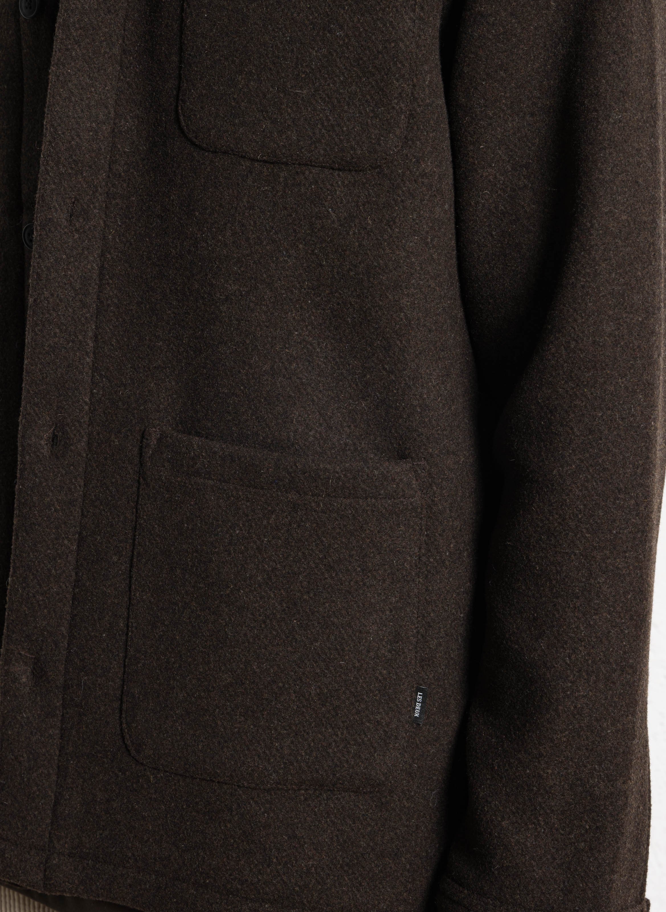 Classic collar wool blend overshirt LES DEUX Brown
