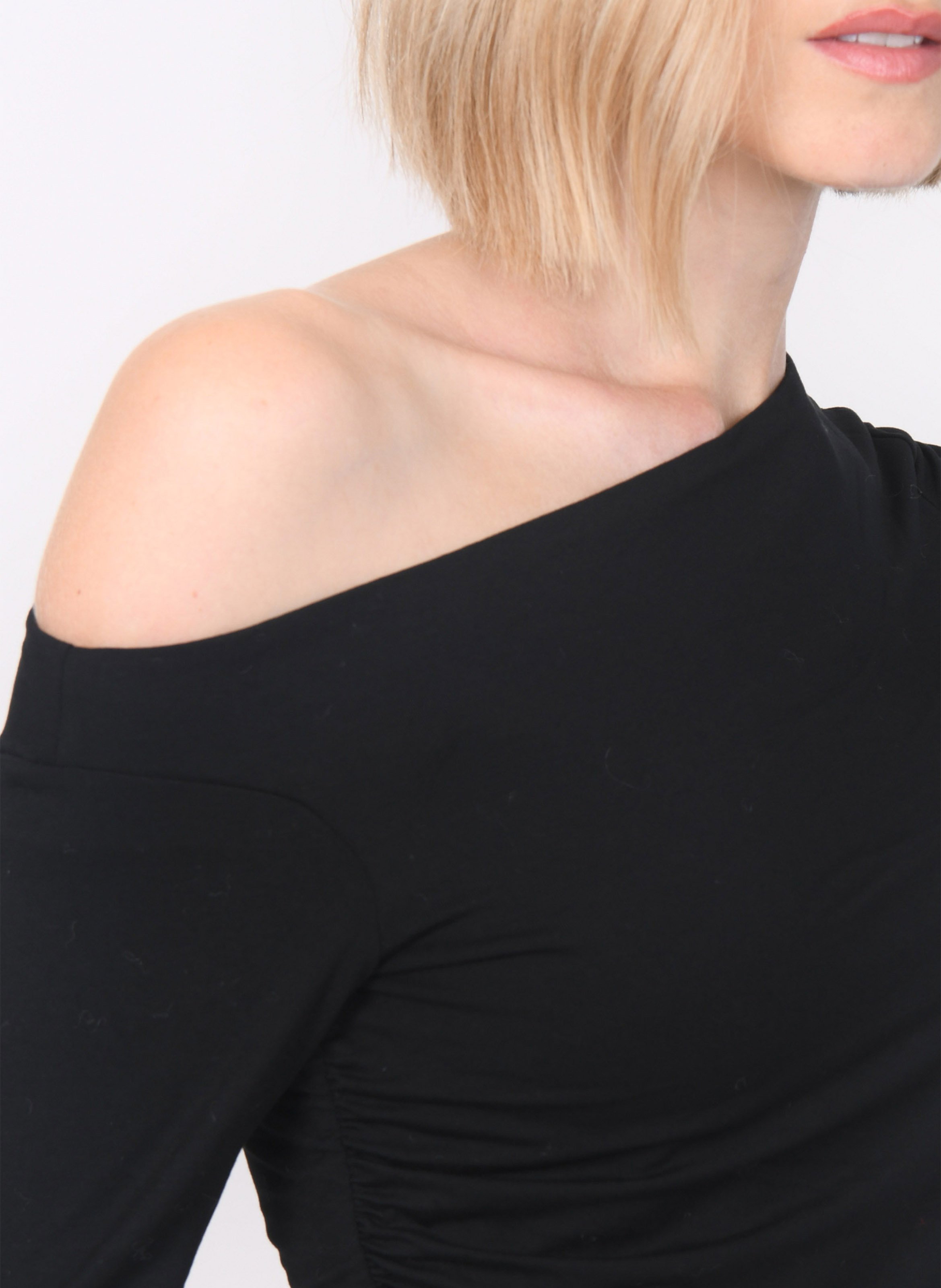 Top met boothals en ruches KOOKAI Zwart