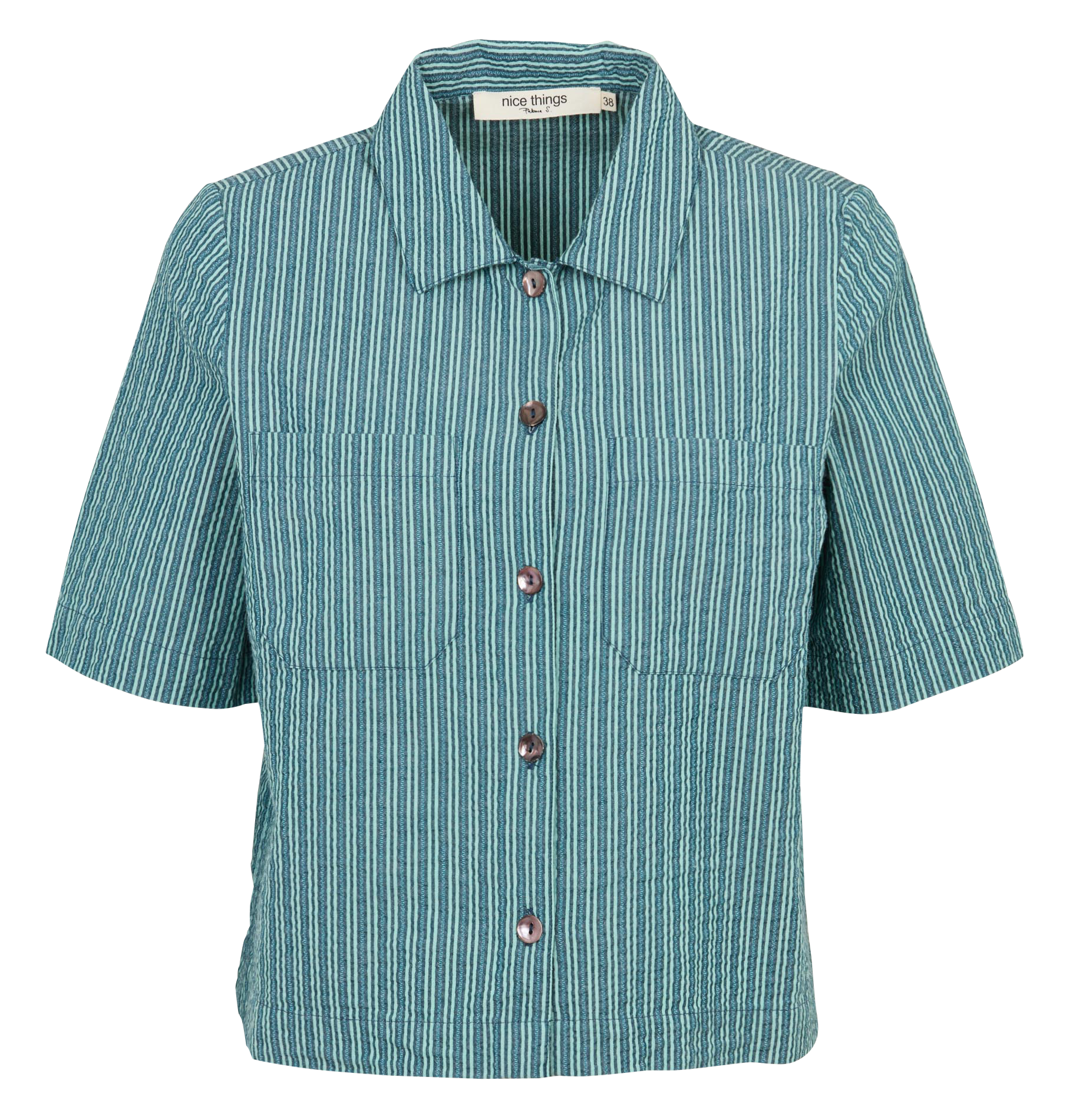 Blouse met klassieke kraag NICE THINGS Blauw