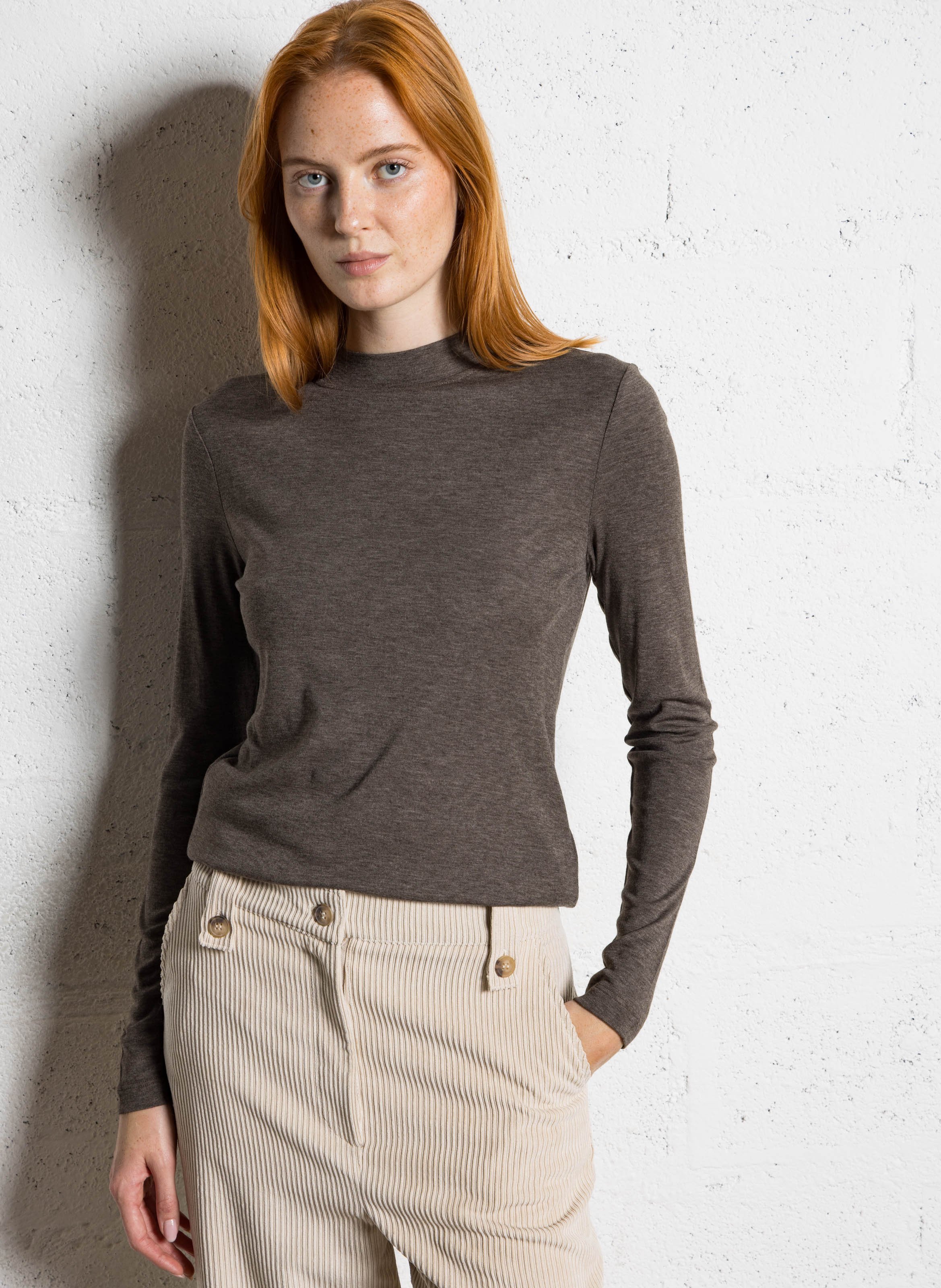 Flowy long-sleeve high-neck t-shirt MAISON 123