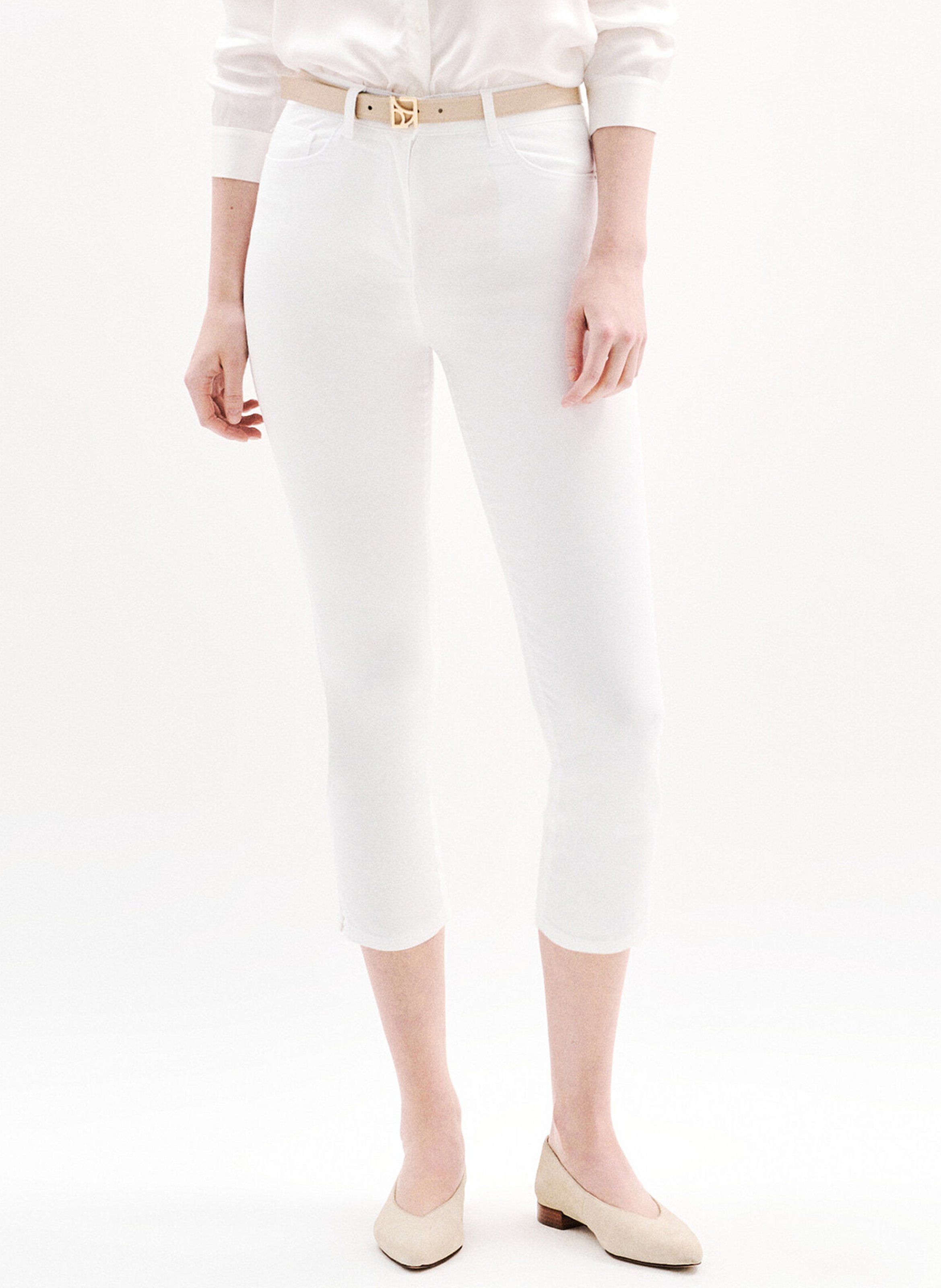 Rechte jeans met hoge taille | katoenblend CAROLL Wit