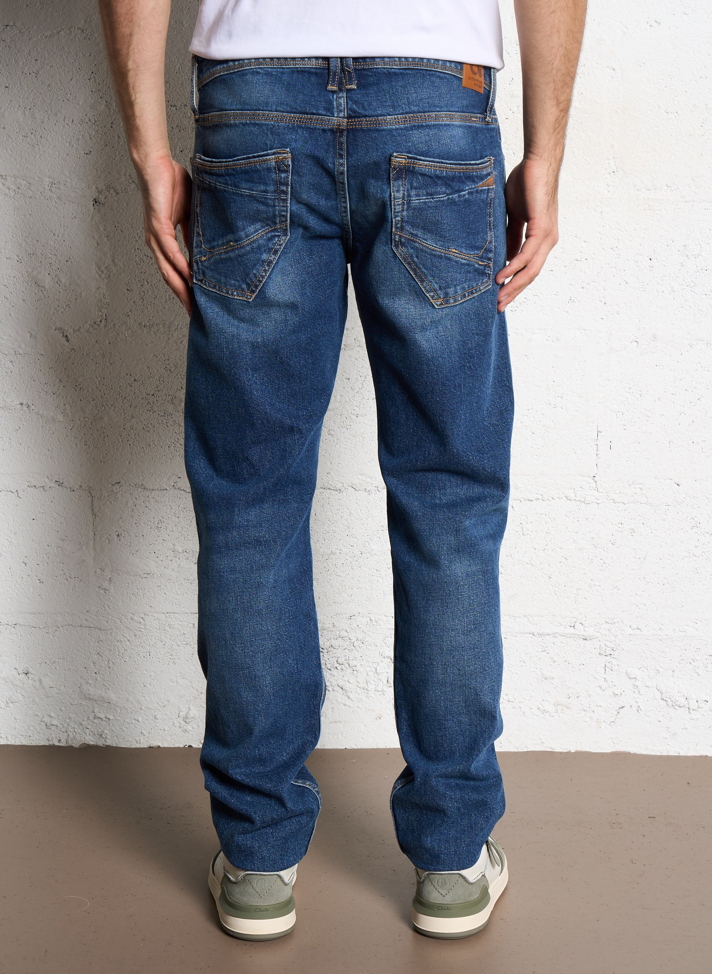 Fitted cotton blend jeans LE TEMPS DES CERISES Blue