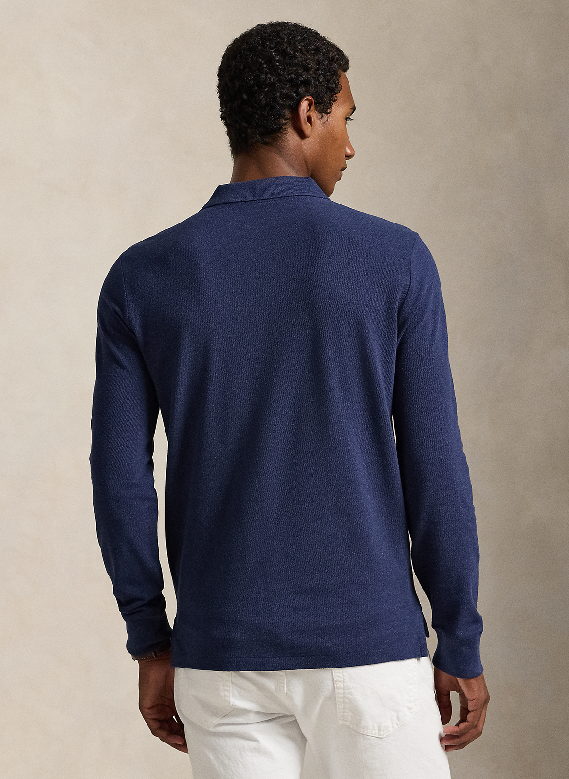Polo manches longues regular-fit en piqué de coton POLO RALPH LAUREN Bleu
