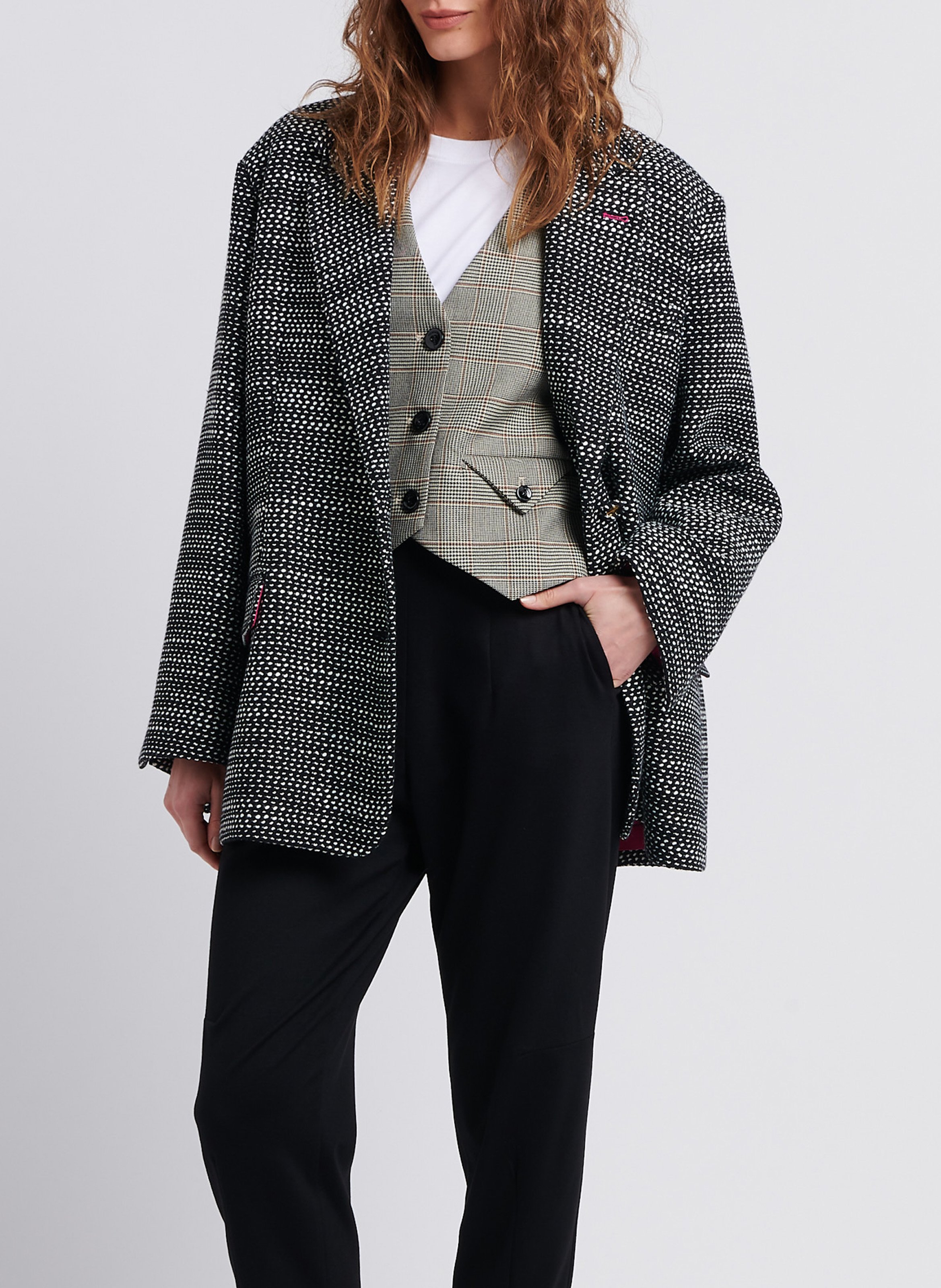 Blazer oversize en coton mélangé  IMPERIAL Noir