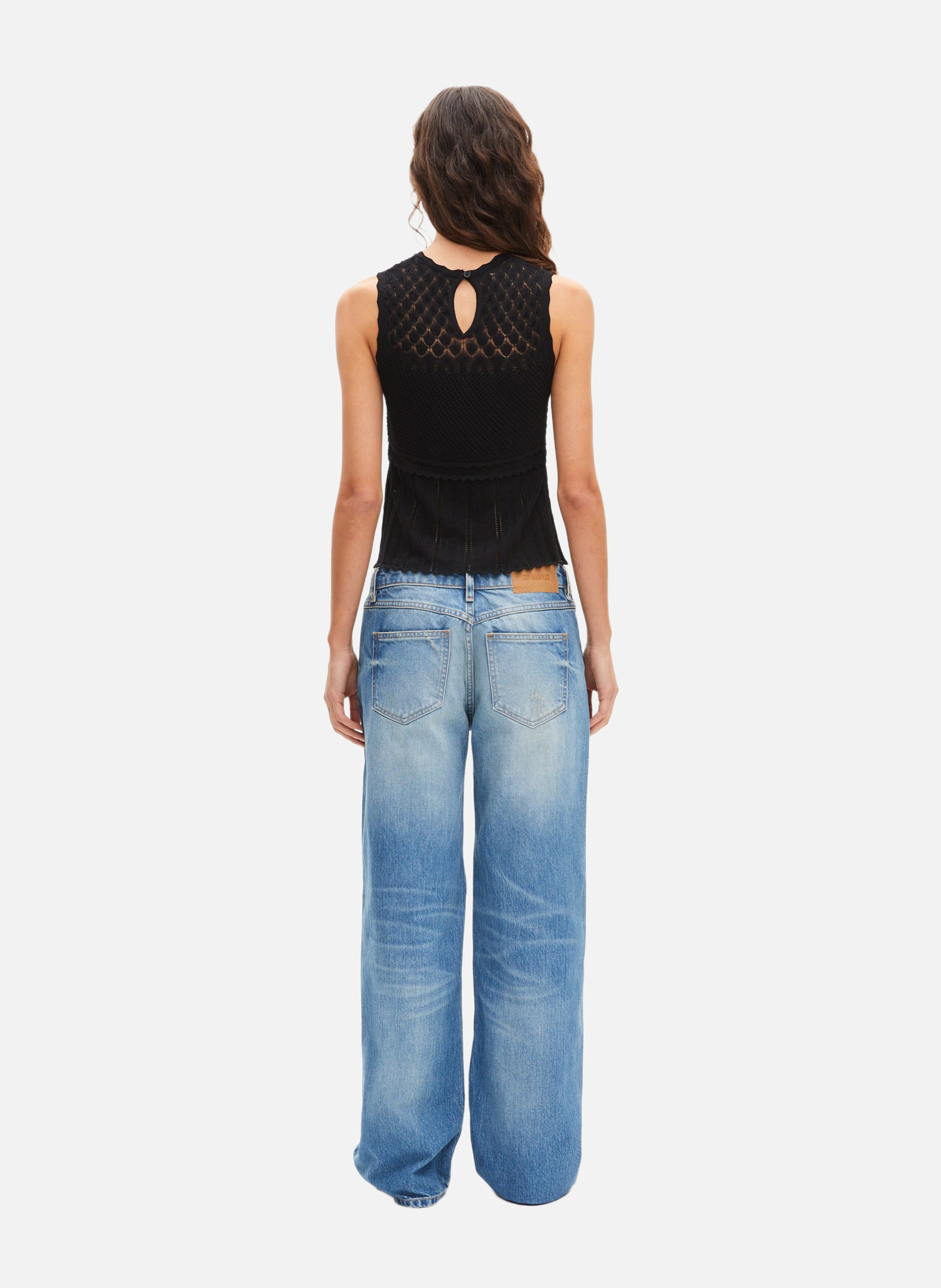 Openwork knit top THE KOOPLES Black