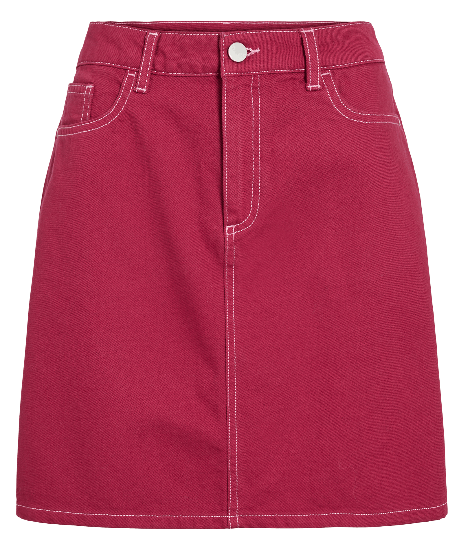 Jupe courte en coton mélangé VILA Rouge