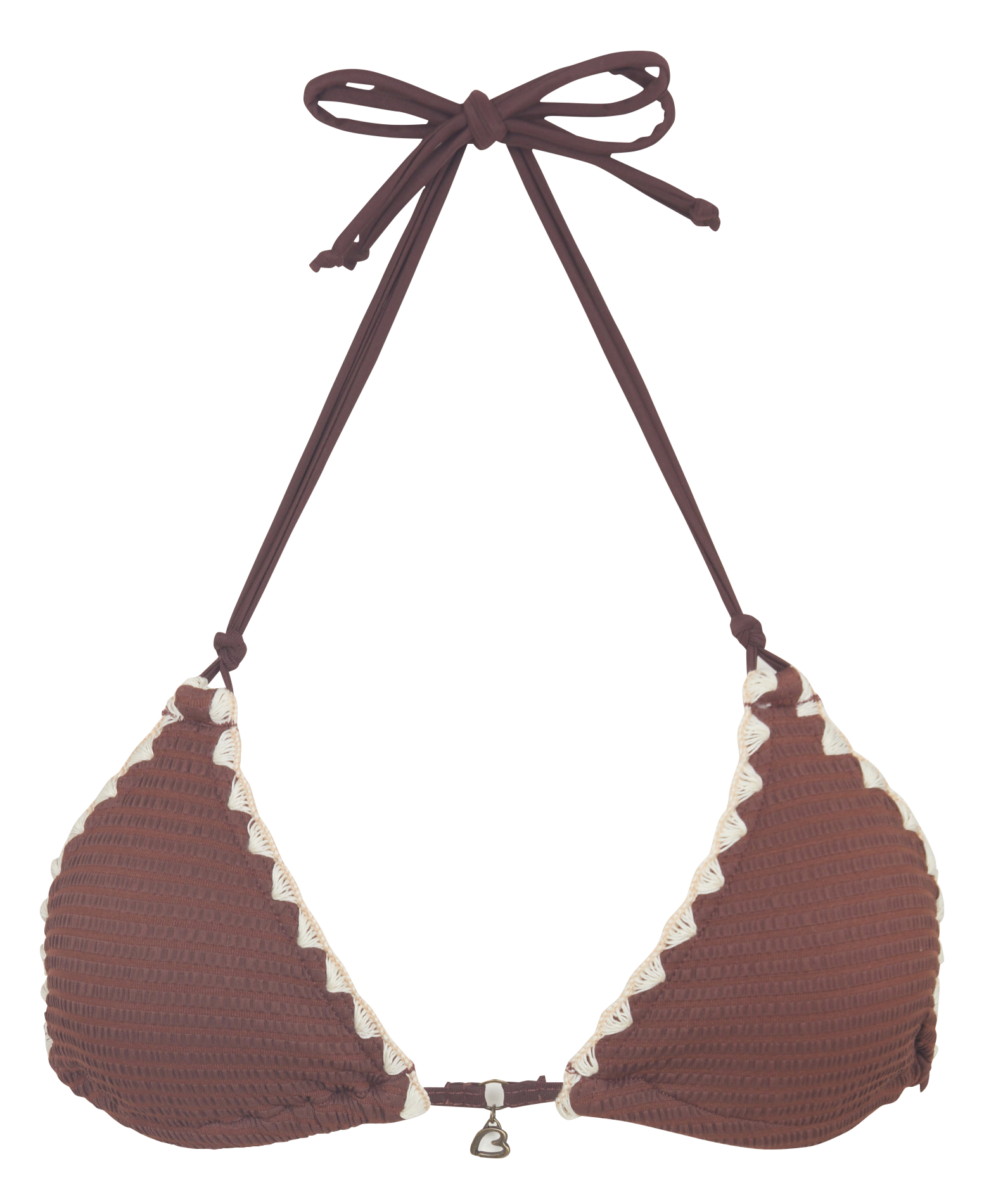 Textured triangle bikini top BANANA MOON Brown