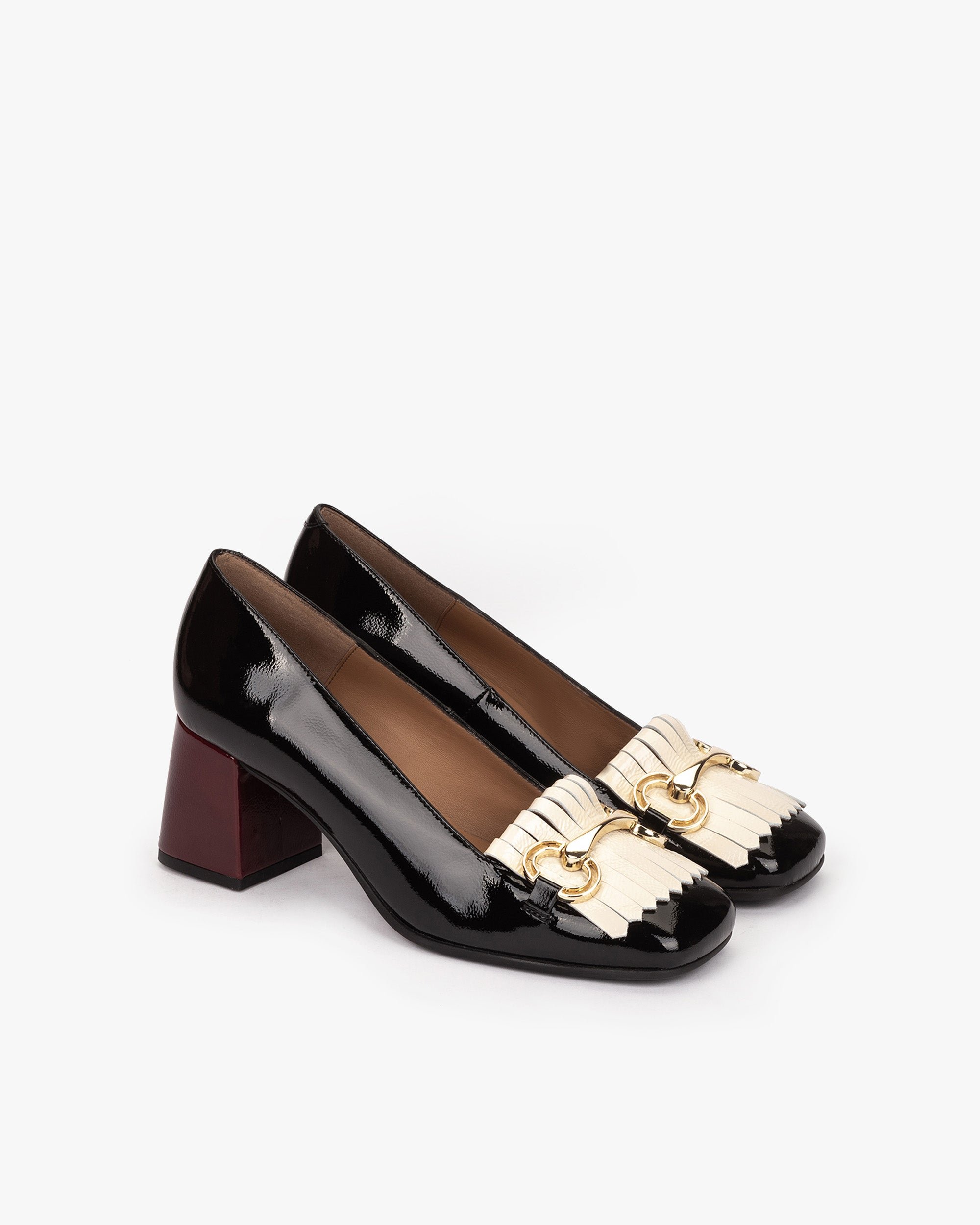 Tricolor patent leather pumps PEDRO MIRALLES Black