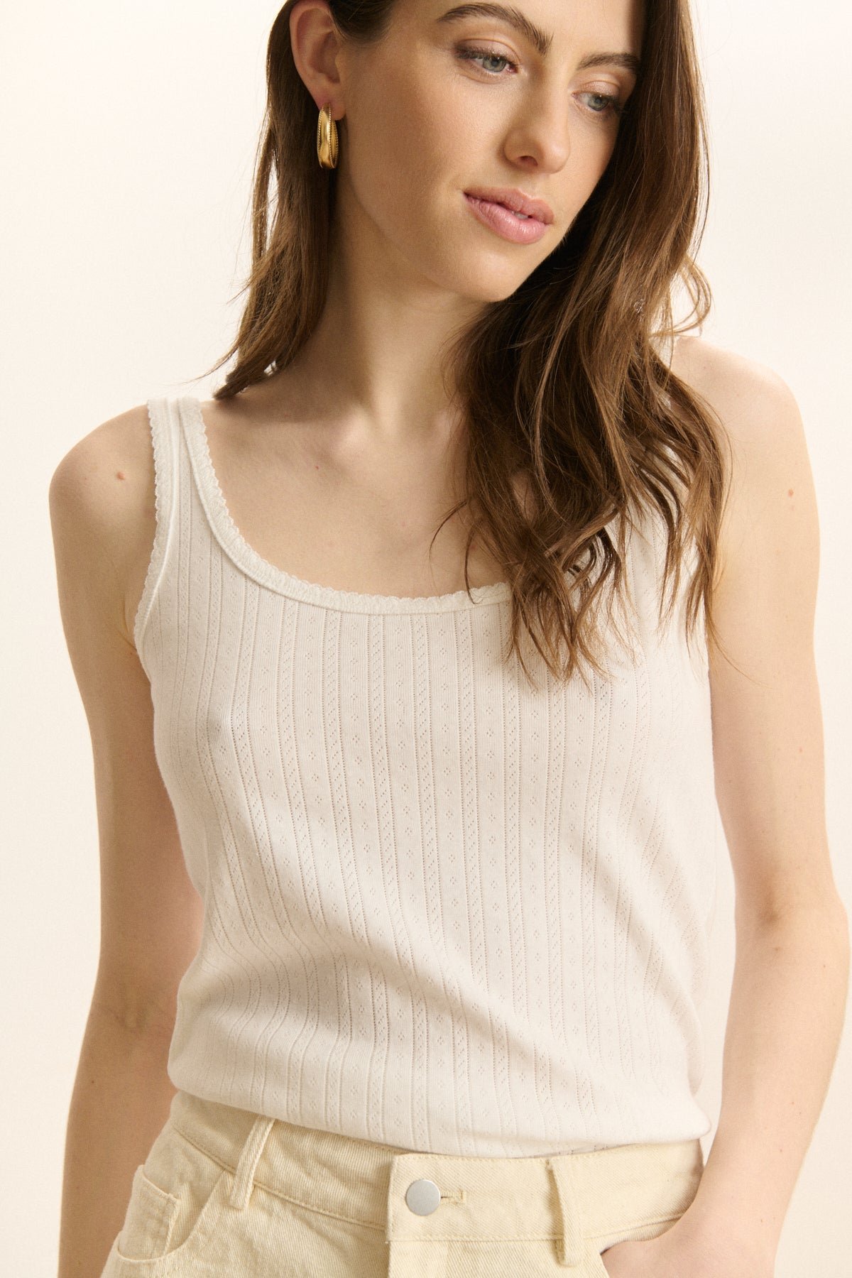 Sleeveless top with straps GARANCE PARIS White
