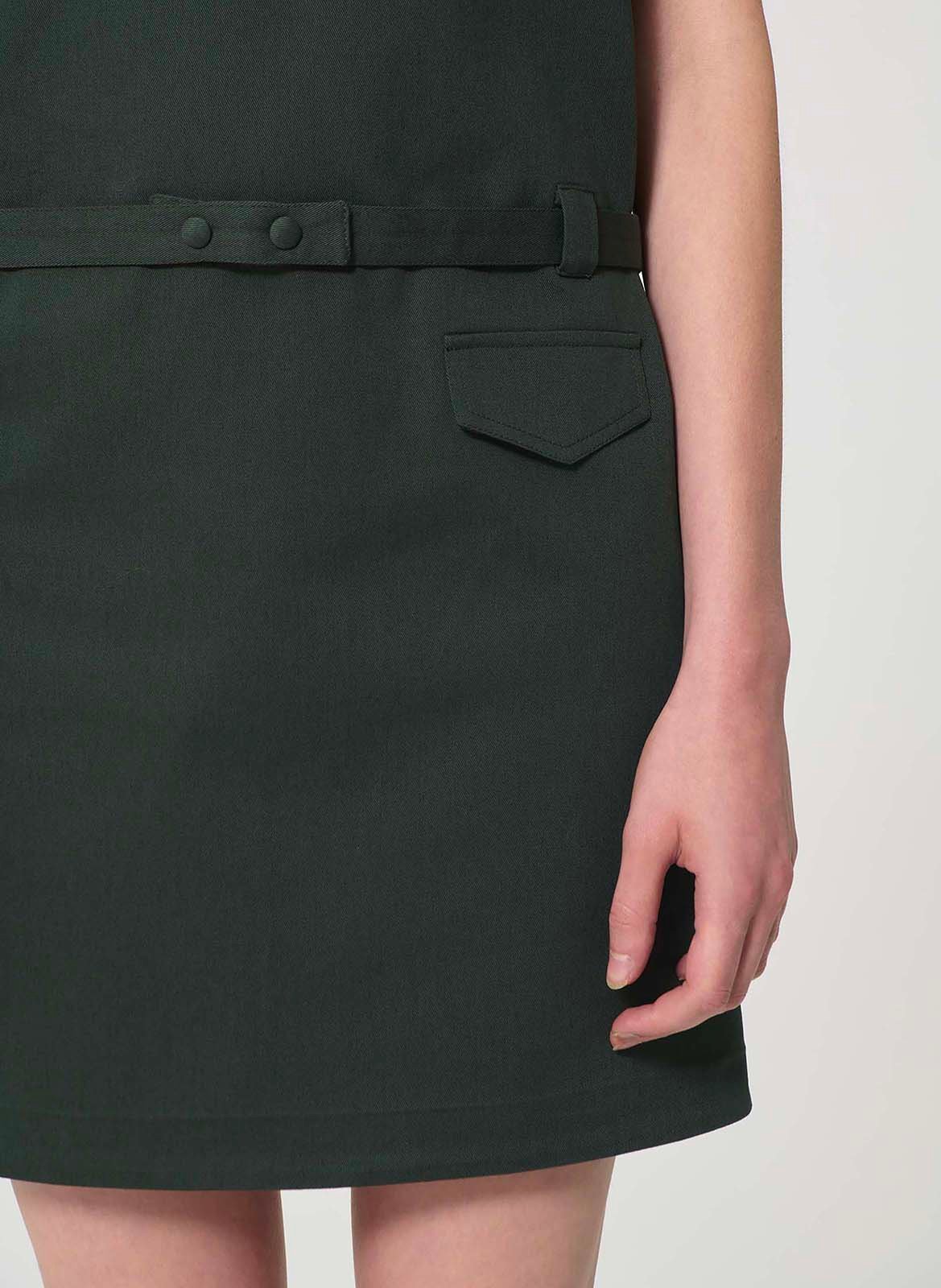 Ausgestelltes Baumwoll-Kurzkleid mit klassischem Kragen TARA JARMON Grun