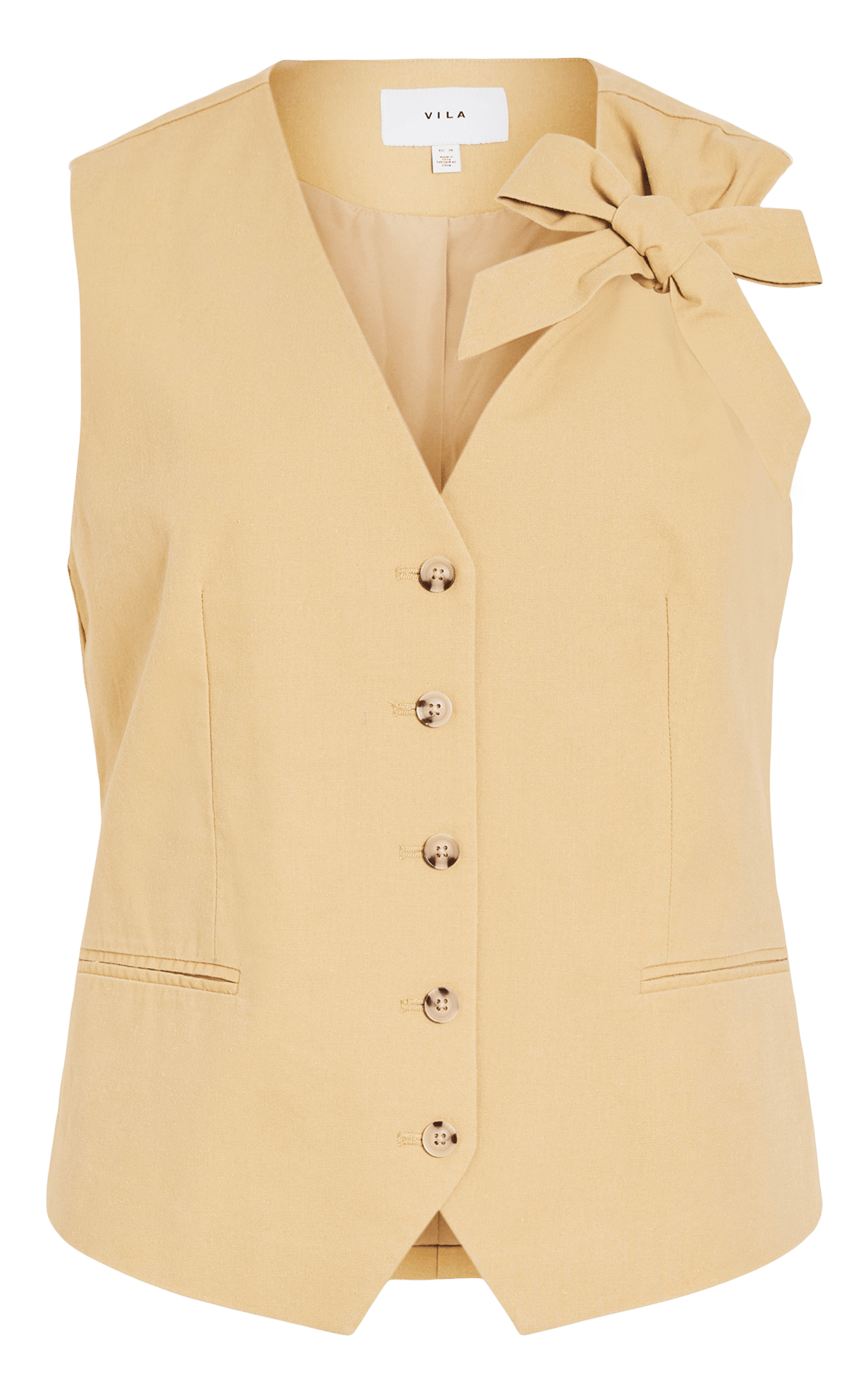 Veste col V  VILA Marron