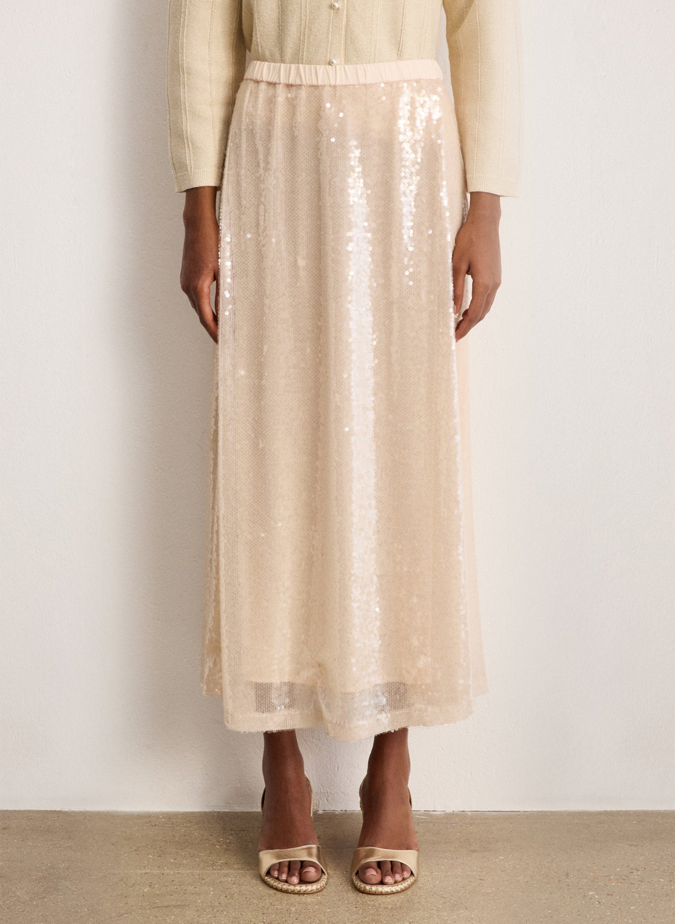 Midirock mit Pailletten PABLO Rot