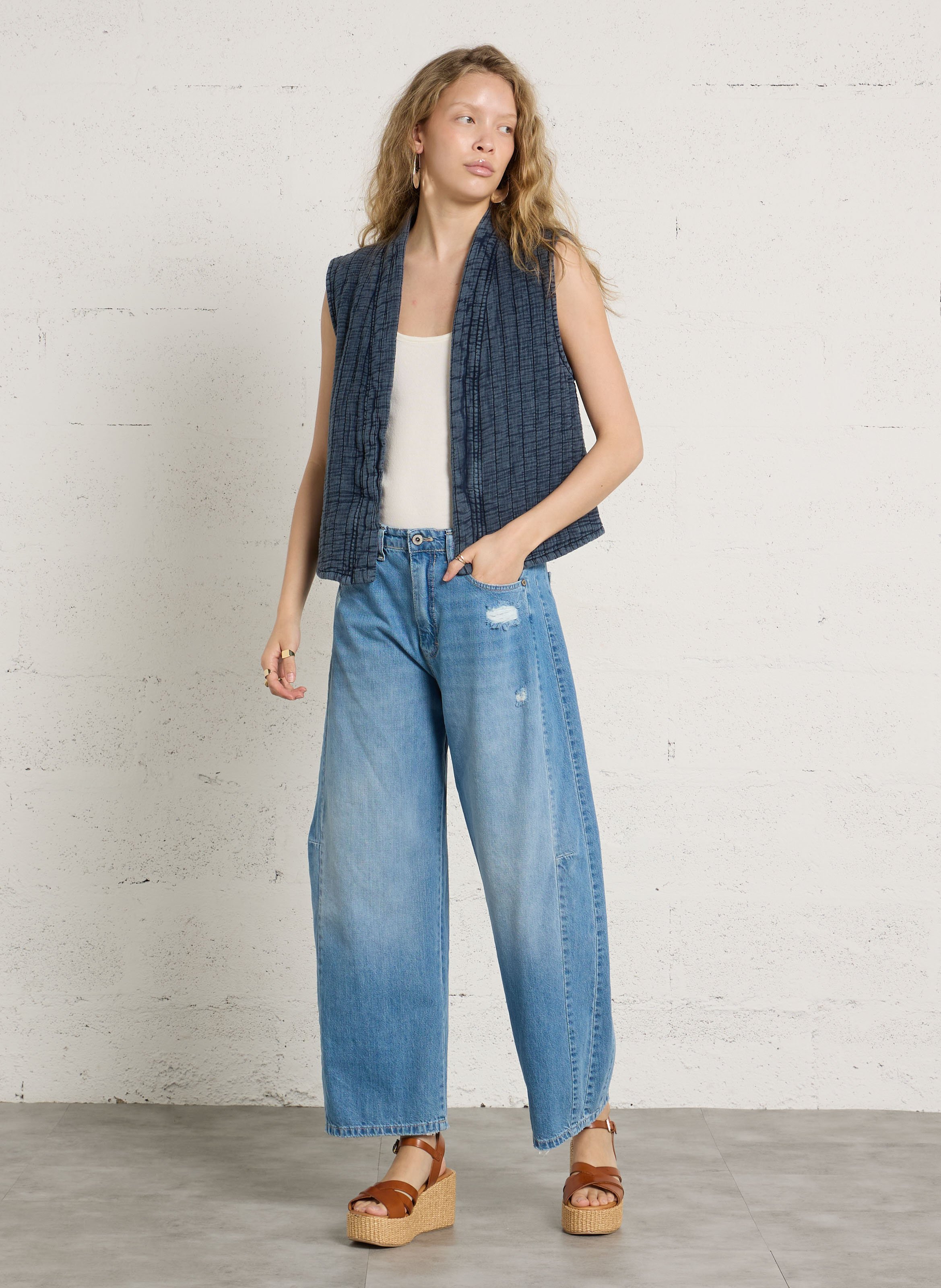 Jean large  PLEASE Bleu