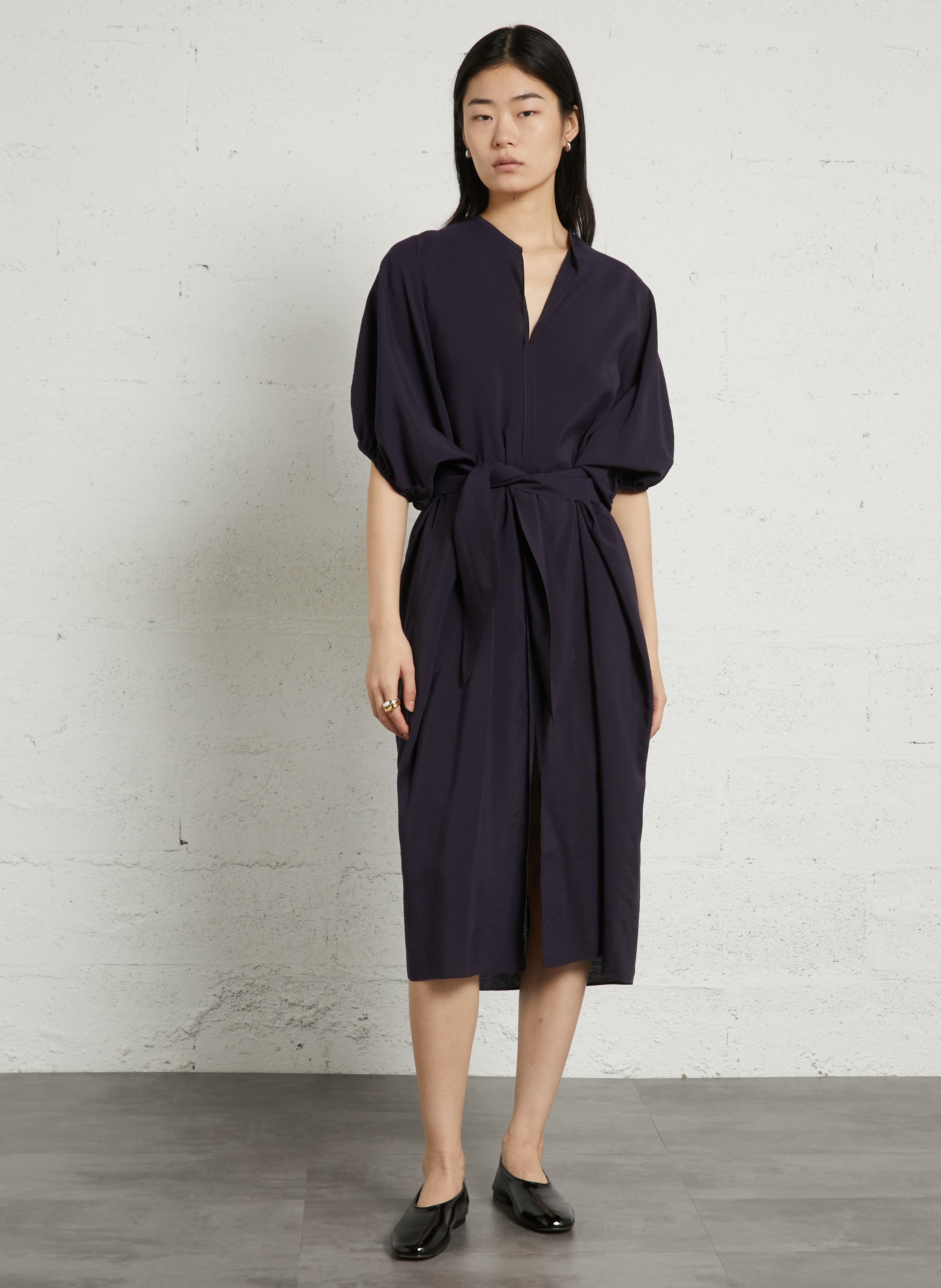 Lange jurk met V-hals SOEUR Violet