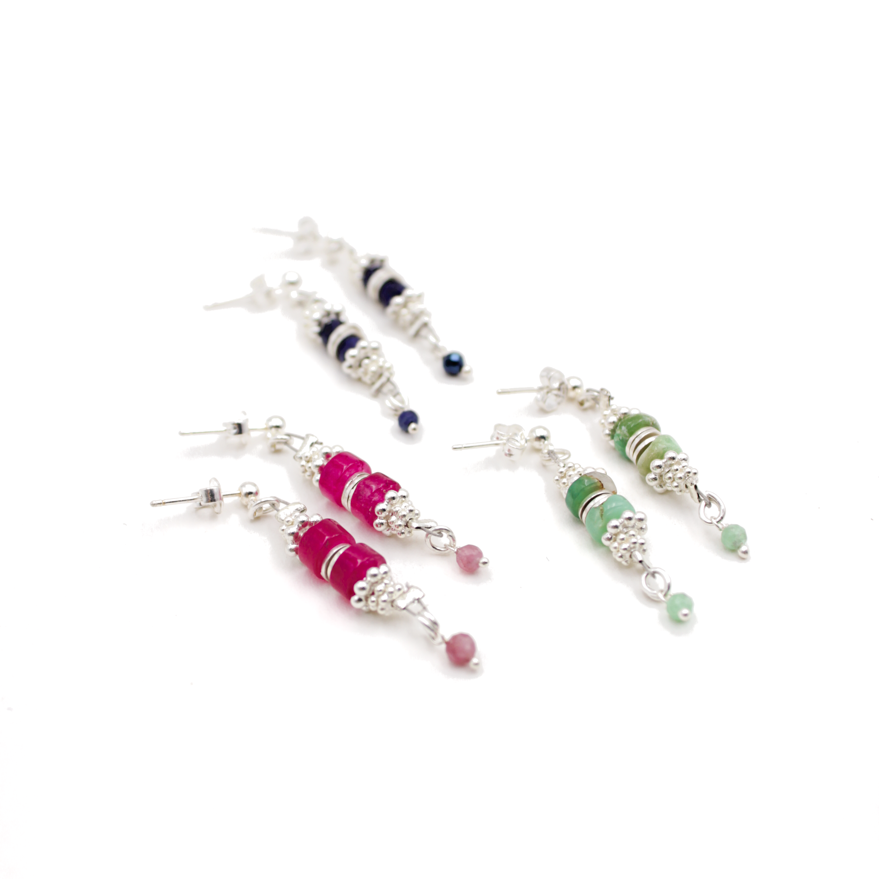 Boucles d'oreilles tiges heishi - jane L'ATELIER DES DAMES Argent