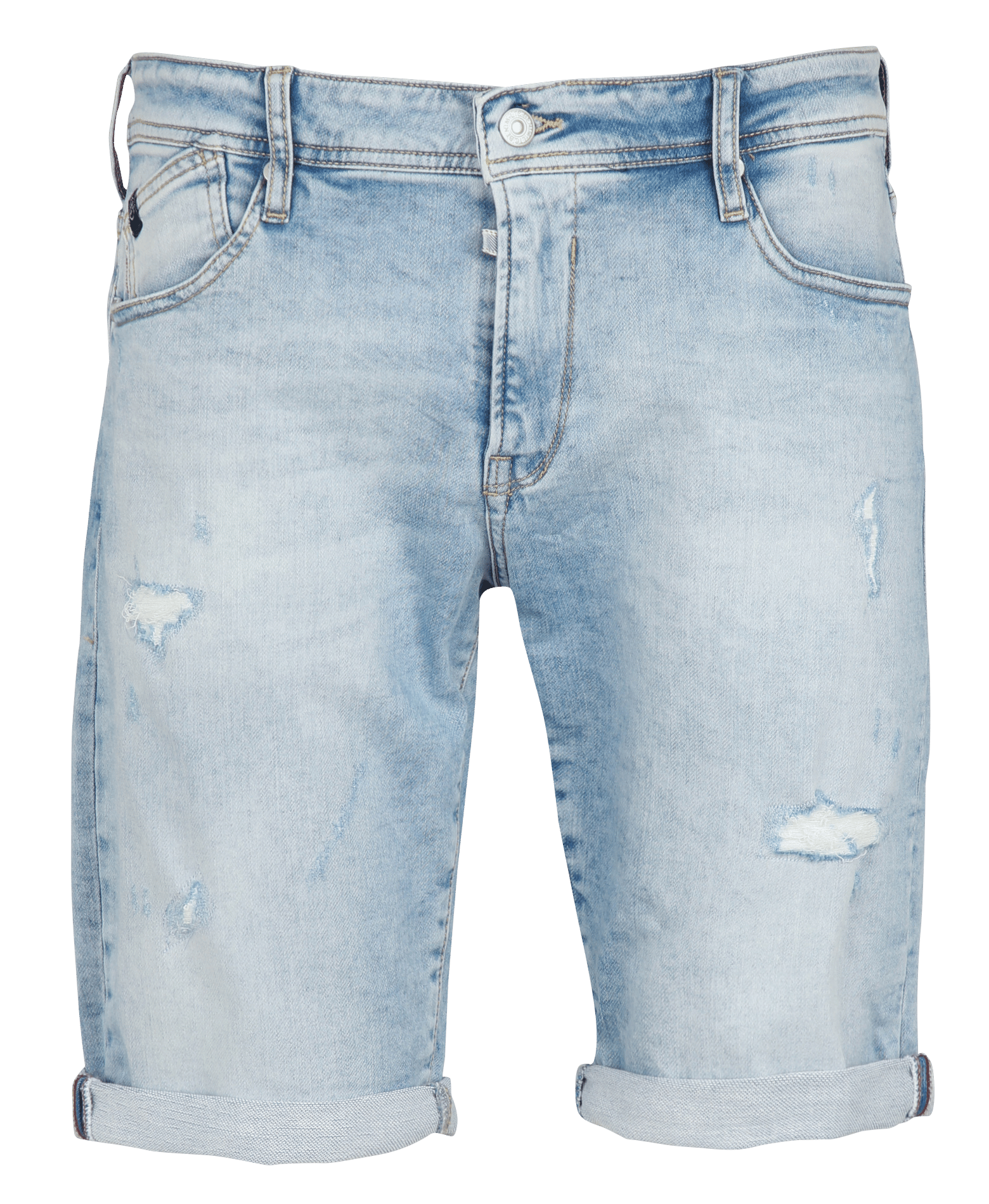 Bermuda droit en coton mélangé LE TEMPS DES CERISES Bleu