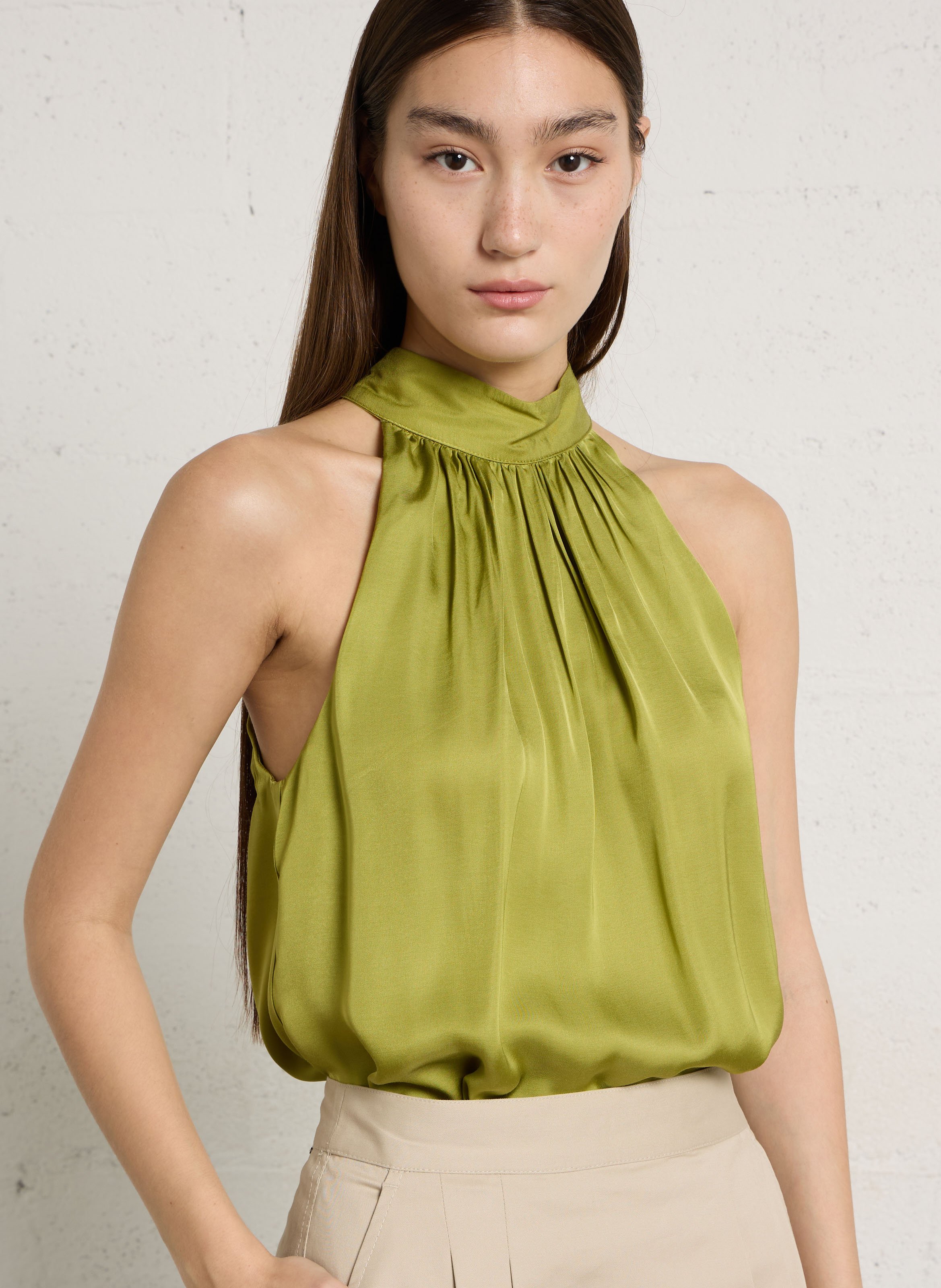 Top col montant IKKS Vert