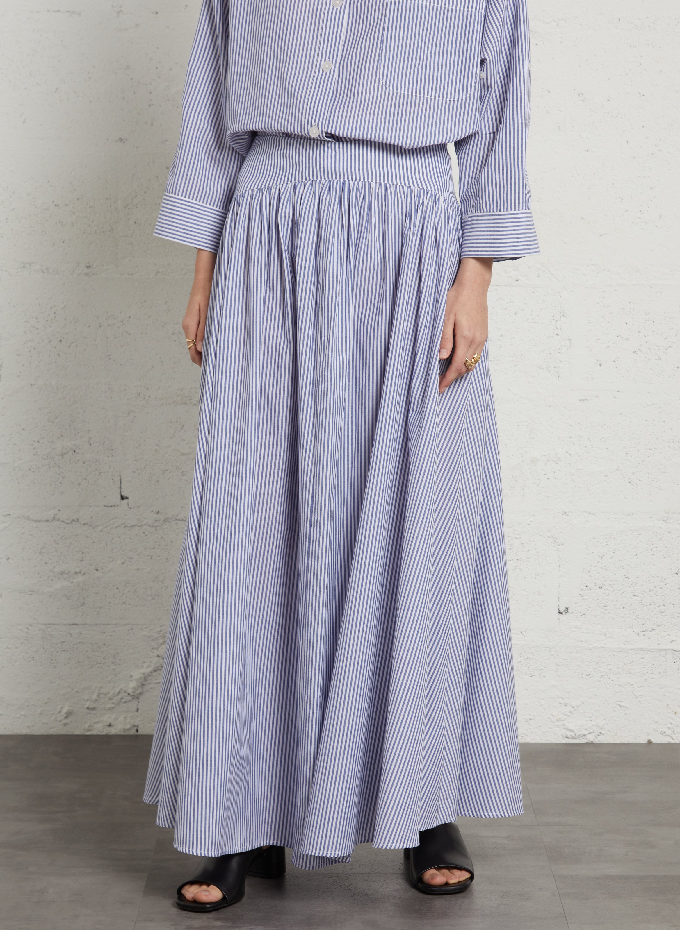 Jupe midi ample à rayures RAE ANTWERP Multicolore