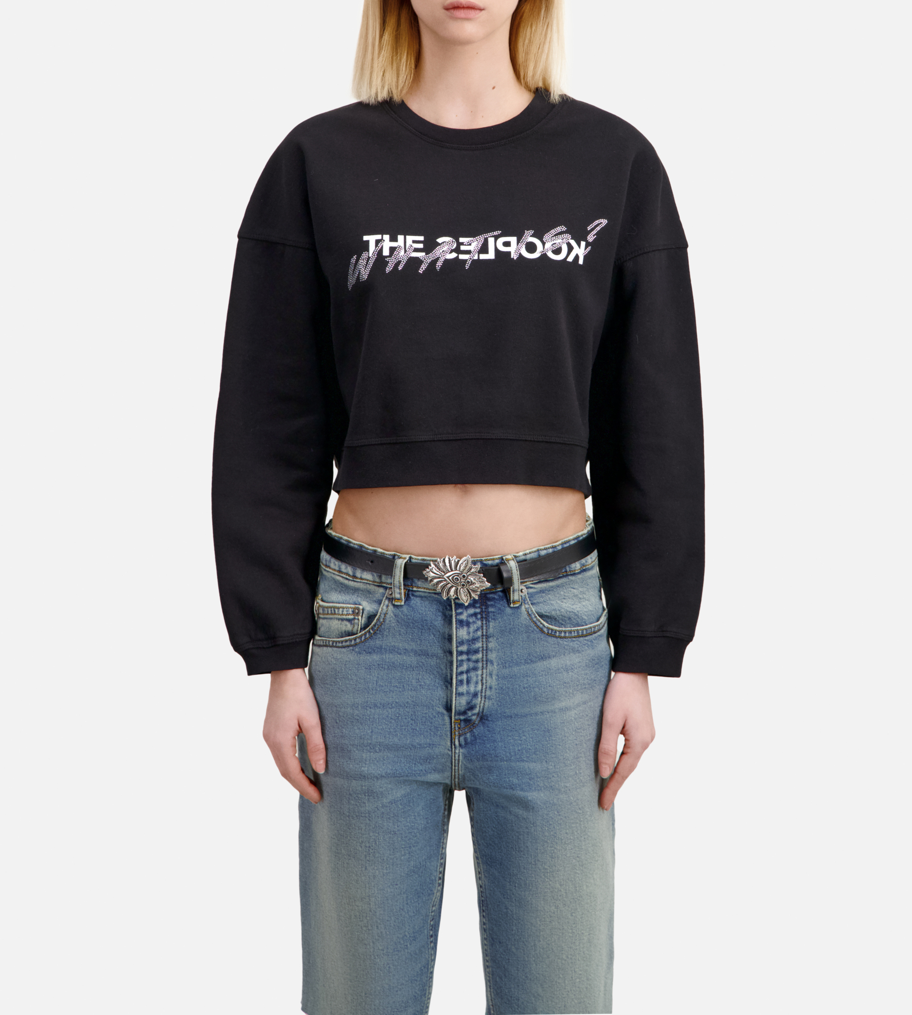 Sweat court col rond sérigraphié en coton  THE KOOPLES