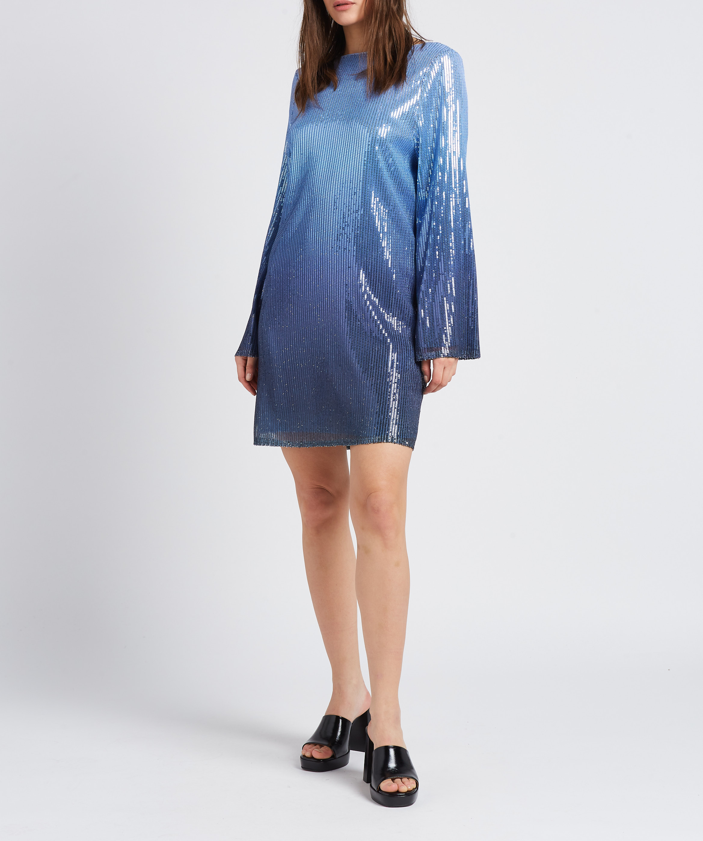 Short backless glittery dress SAMSOE SAMSOE Blue