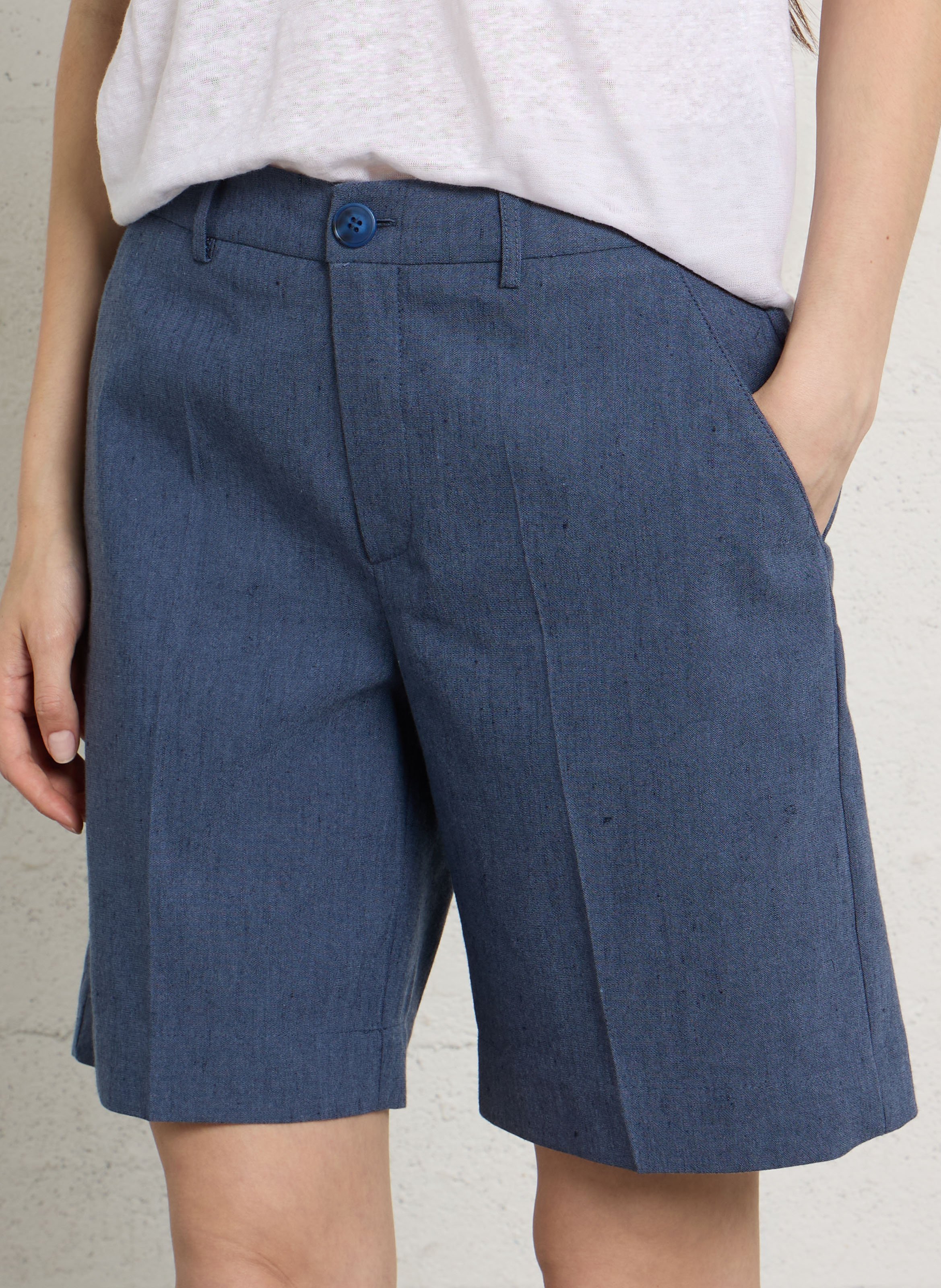 Bermudashorts aus Leinen-Mix SUD EXPRESS Blau