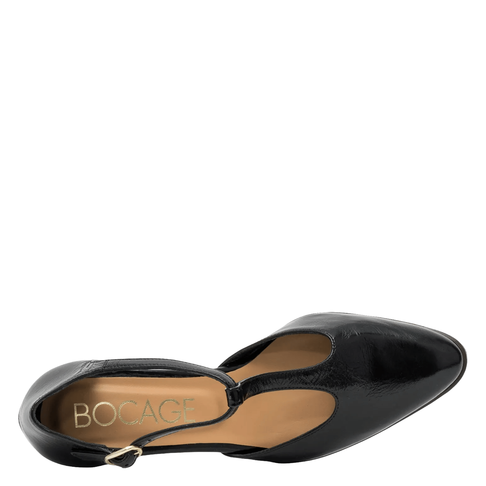 Leather high heels with straps BOCAGE Black