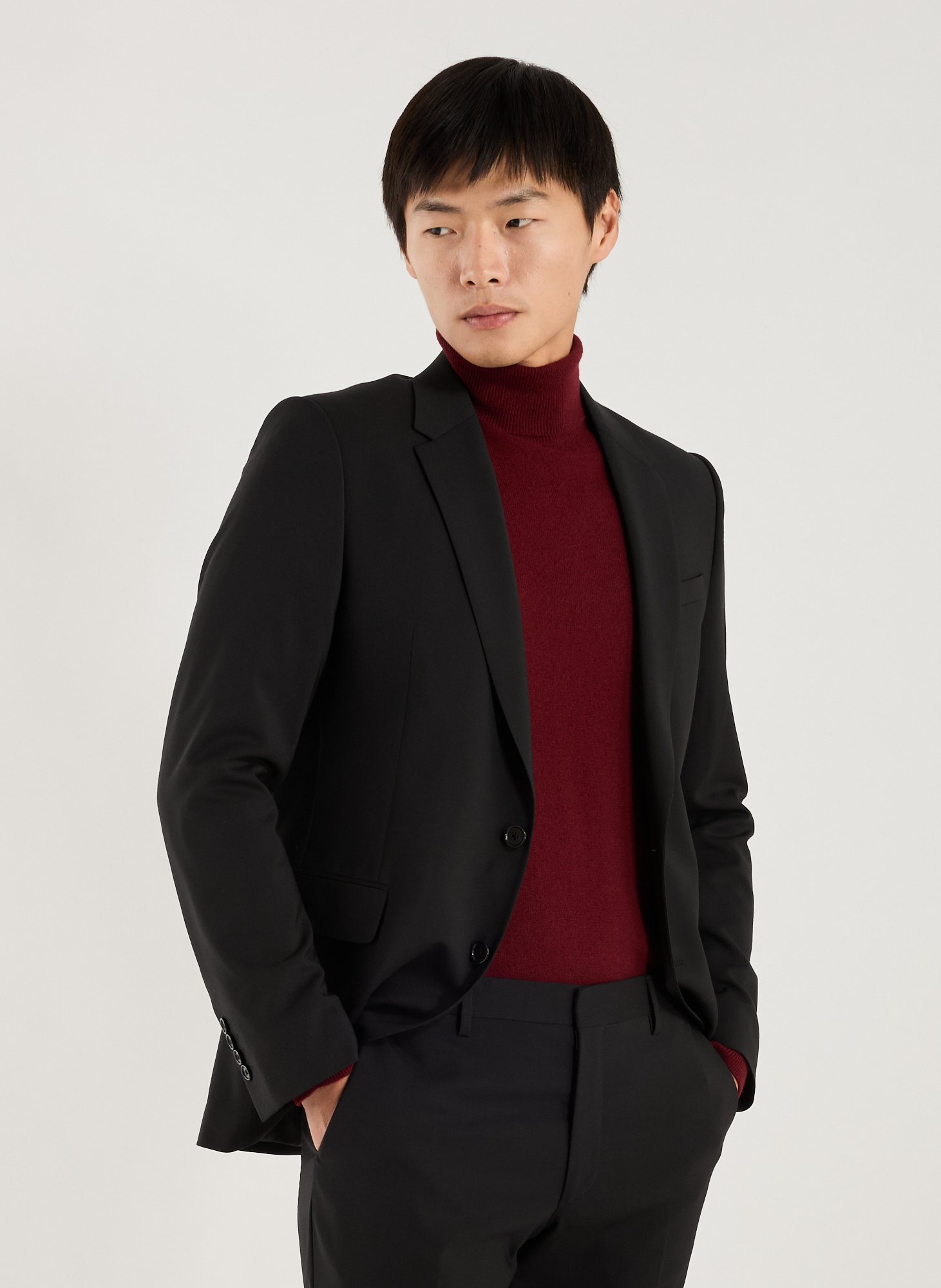 Solid Wool Blend Blazer - Dostum-S V AU PRINTEMPS PARIS Black