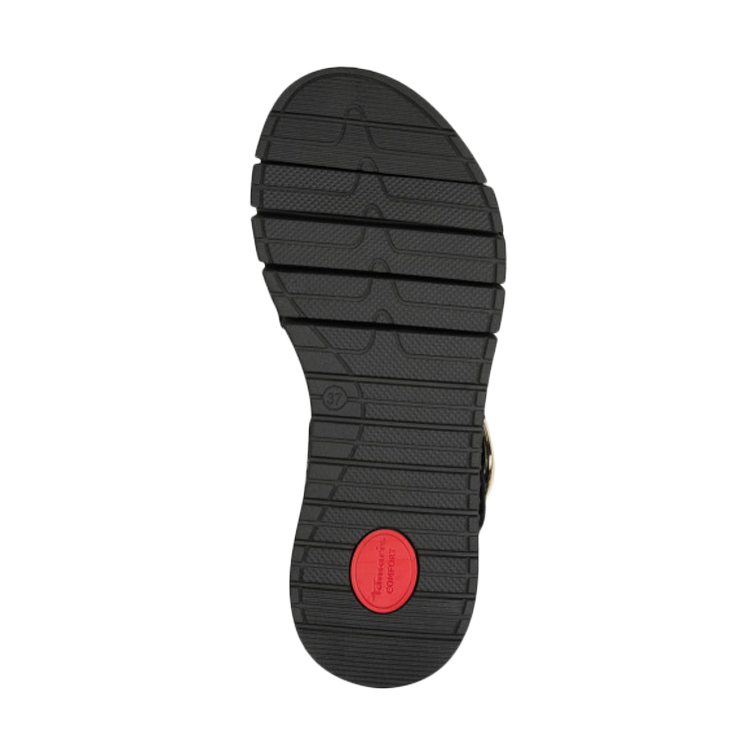 Leather comfort wedge sandals | Black TAMARIS Women