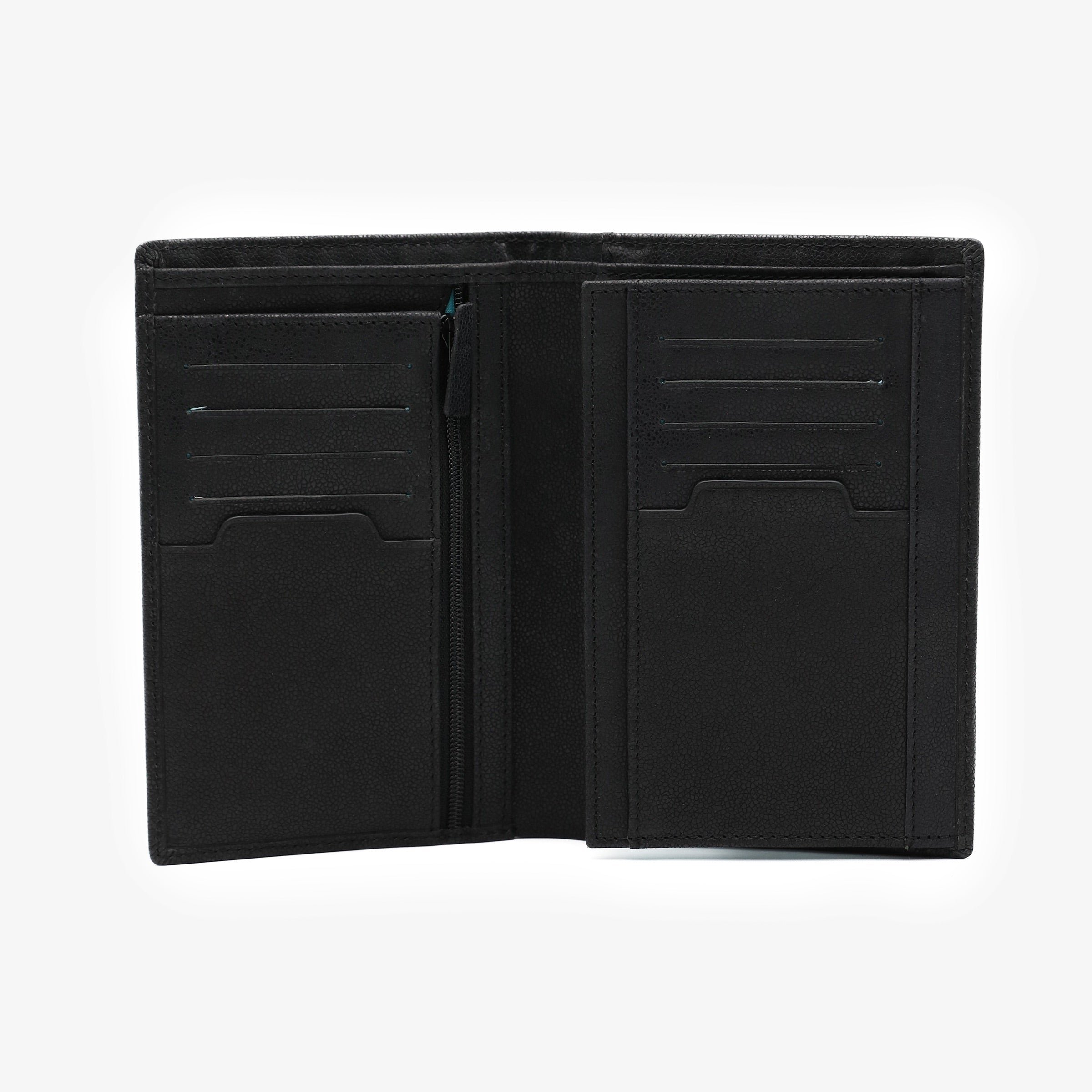 Vertical leather wallet SERGE BLANCO Black