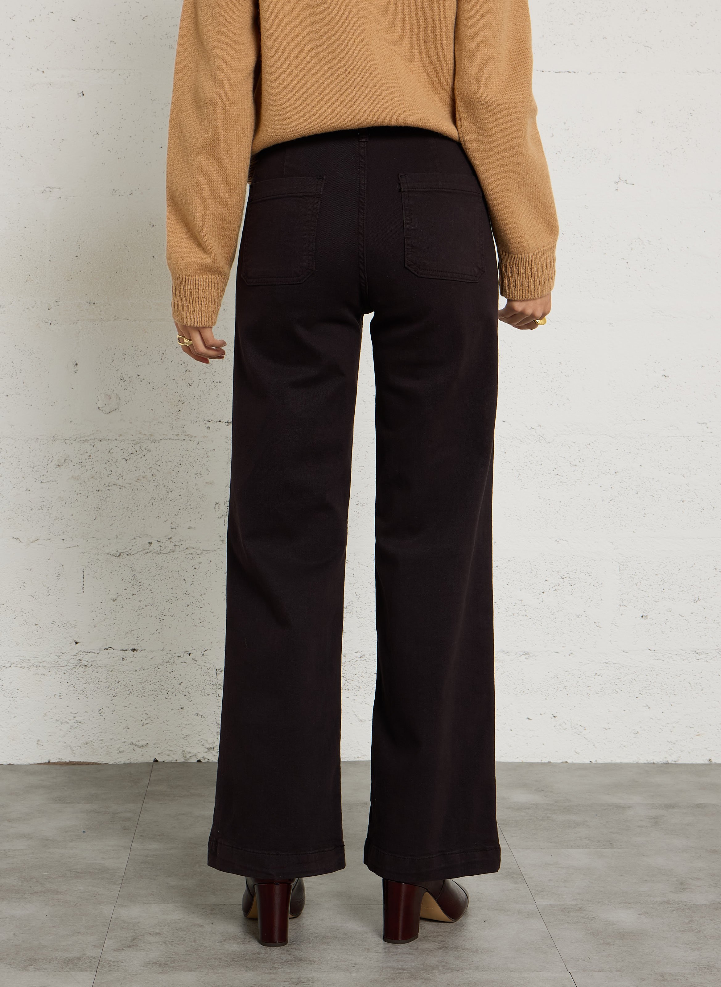 Wijde broek met hoge taille MAISON HOTEL Bruin