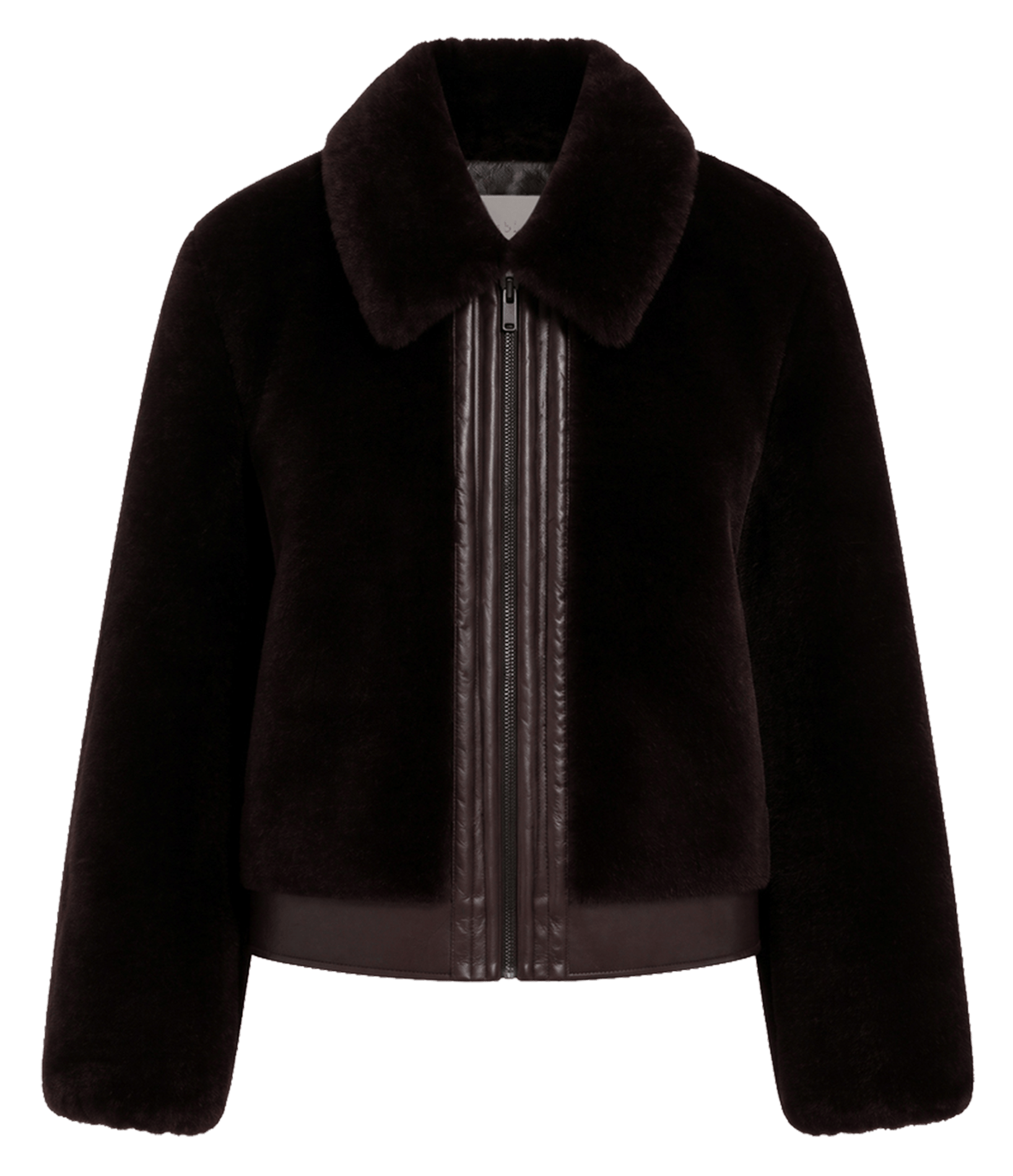 Manteau col classique en fausse fourrure PABLO Bruin
