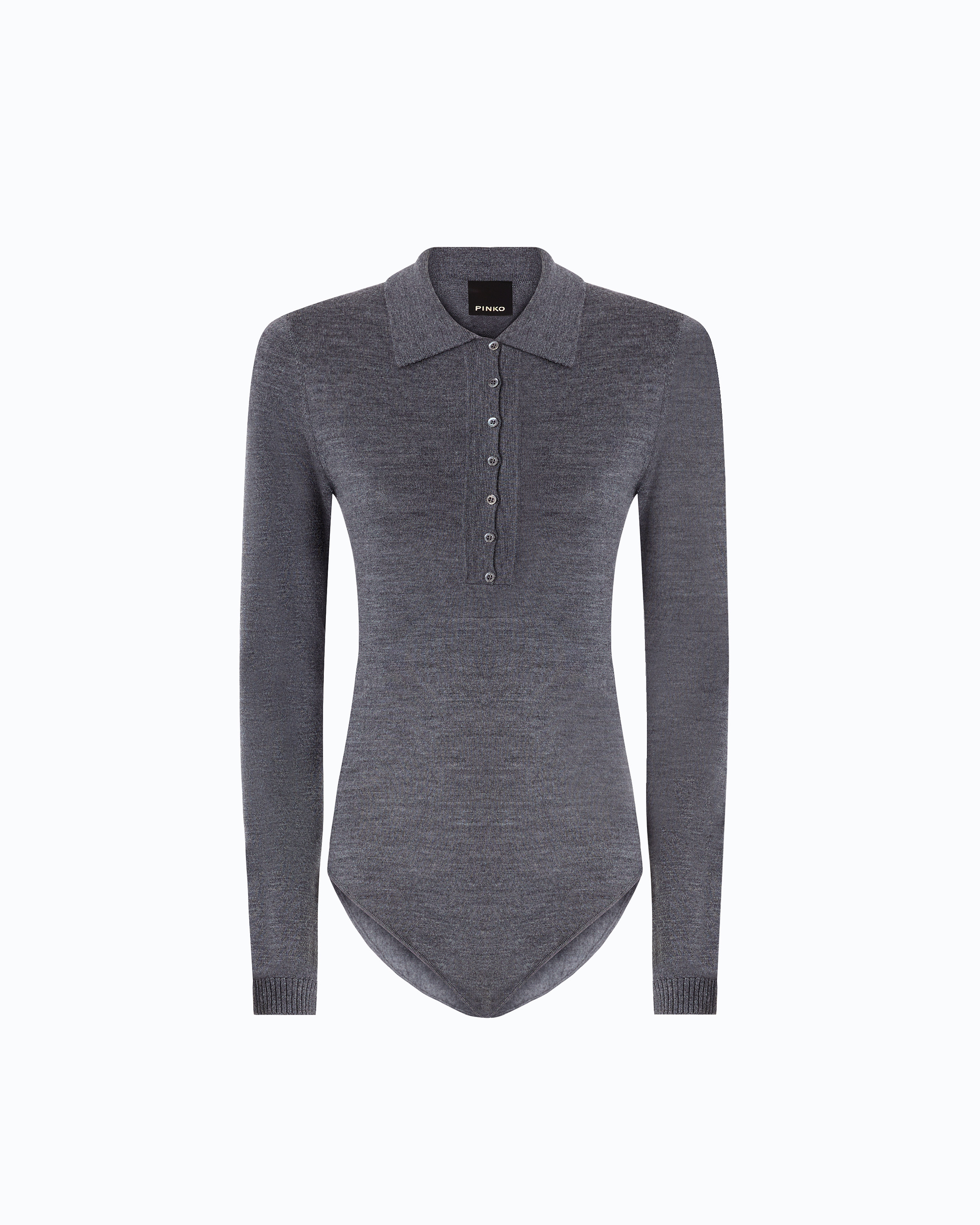 Merino wool bodysuit T-shirt PINKO Grey