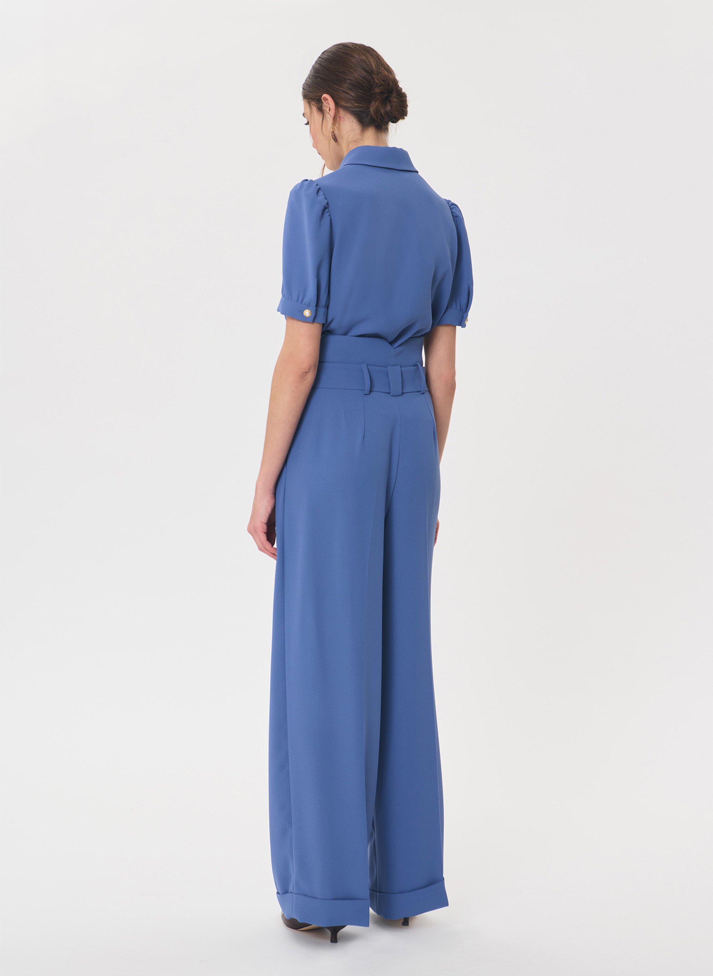 Wide flared trousers | Blue TARA JARMON Women