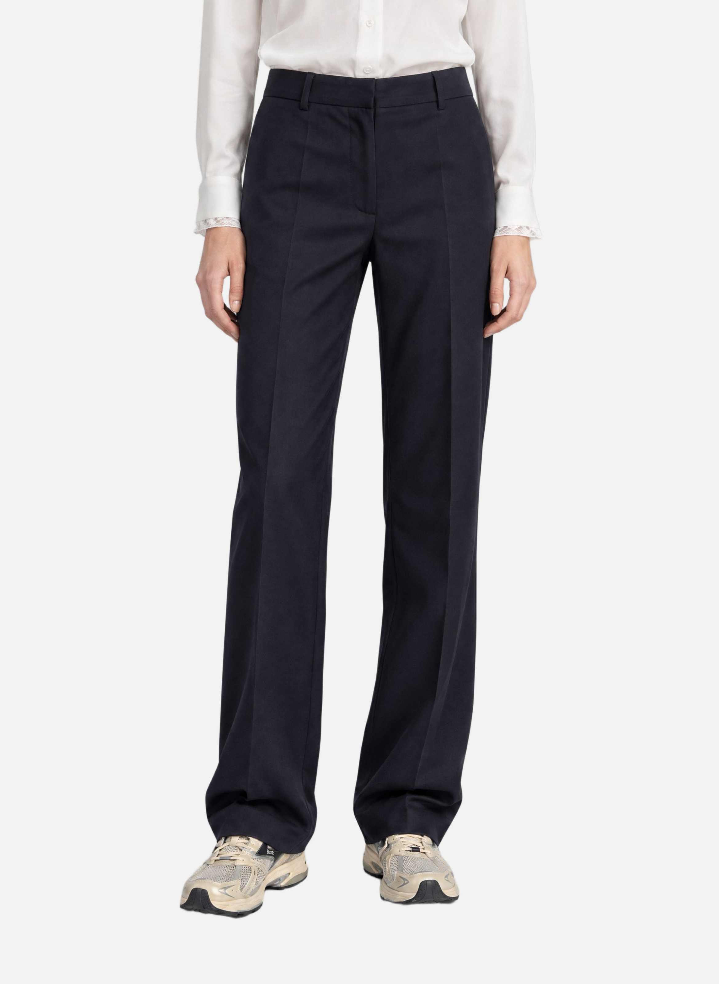 Straight wool tailored pants THE KOOPLES Blue