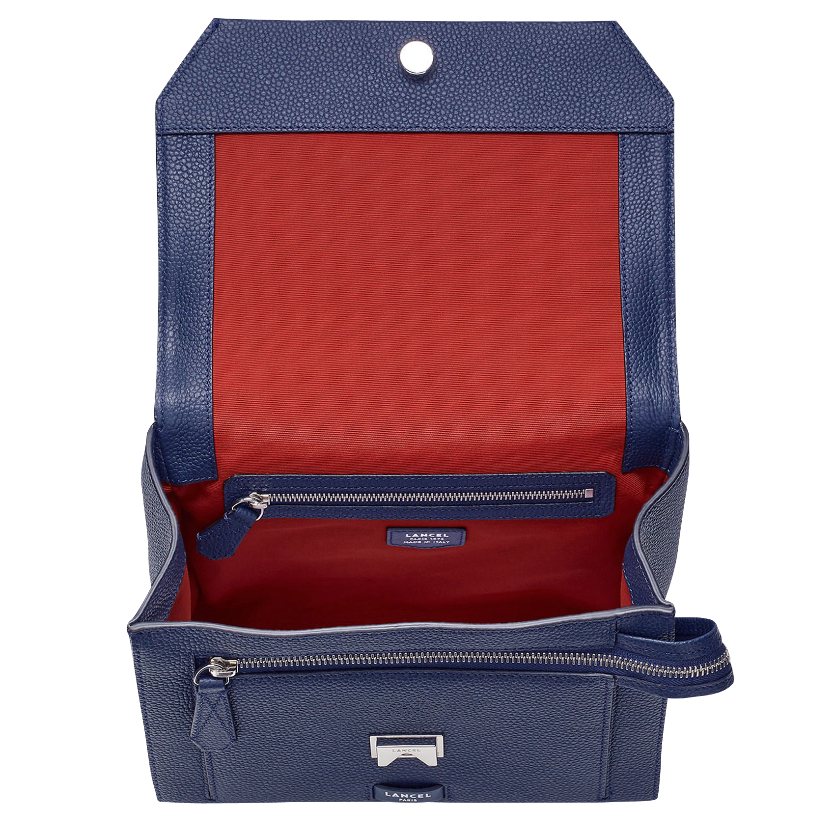 Grained leather bag with flap LANCEL Blue