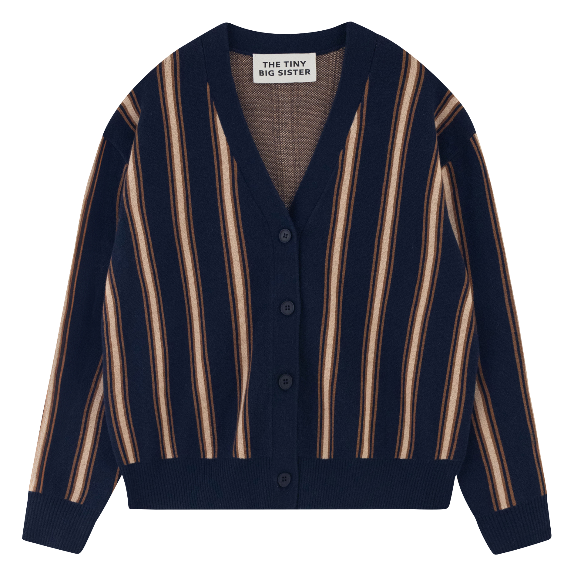 Gilet col V en coton mélangé THE TINY BIG SISTER Bleu