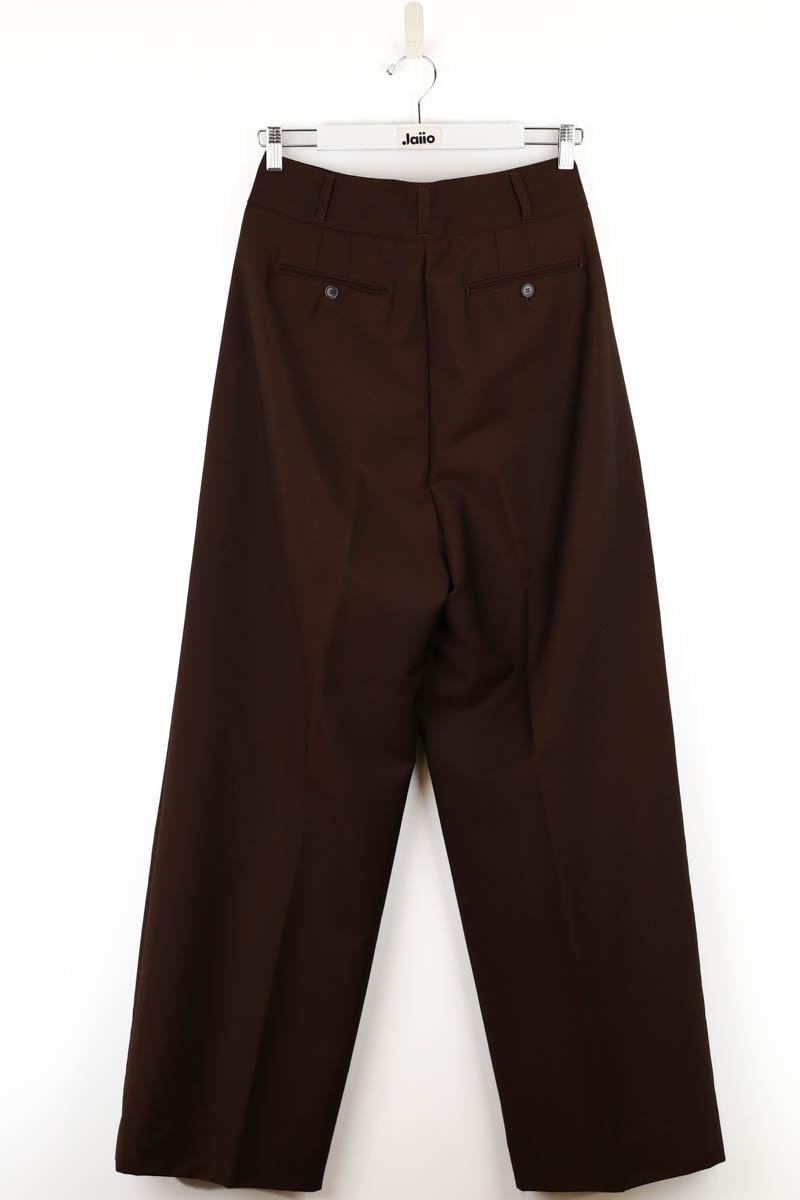 Straight linen trousers ACNE STUDIOS - Seconde Main Brown