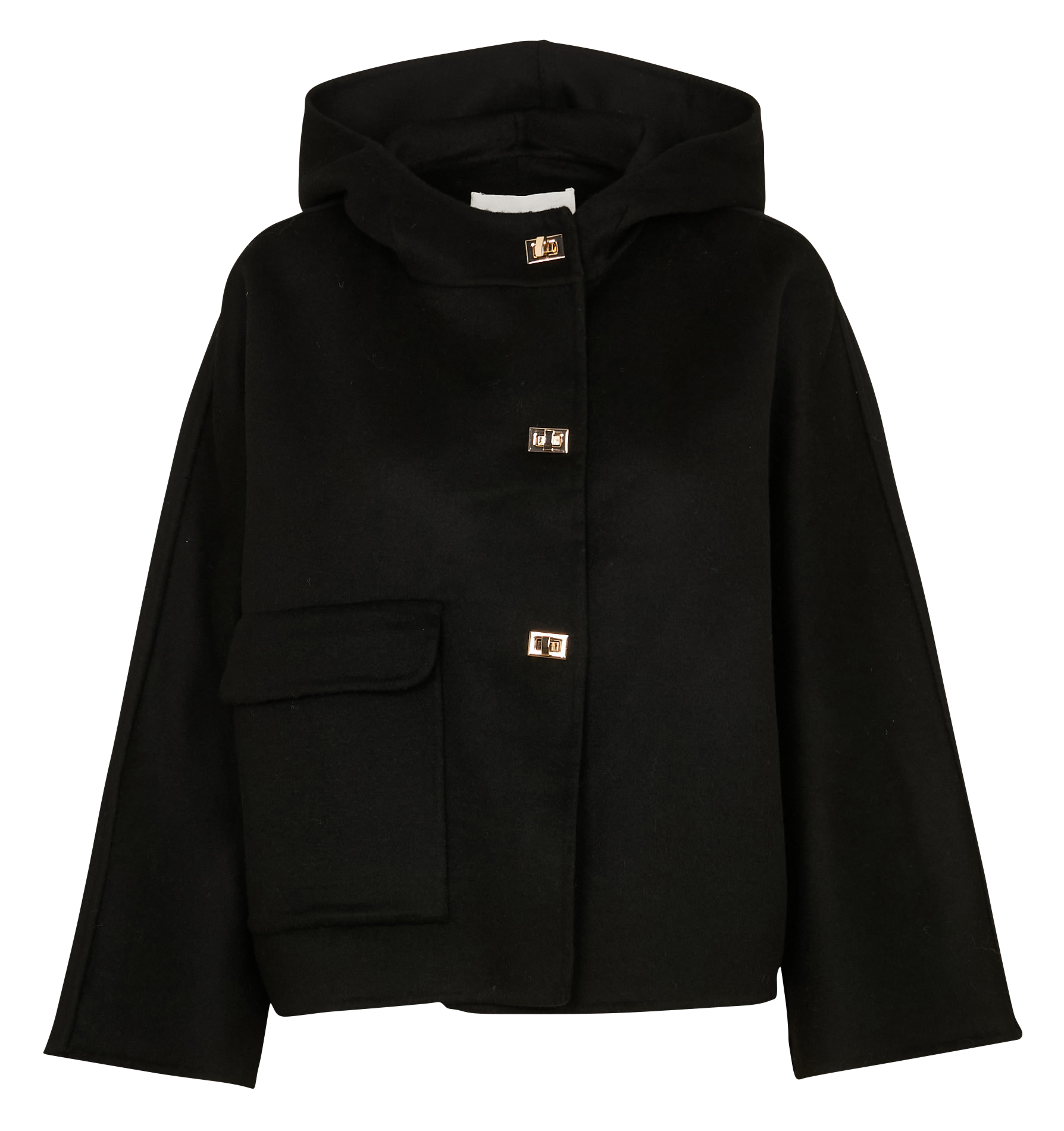 Manteau ample col montant en laine mélangée BA&SH Noir