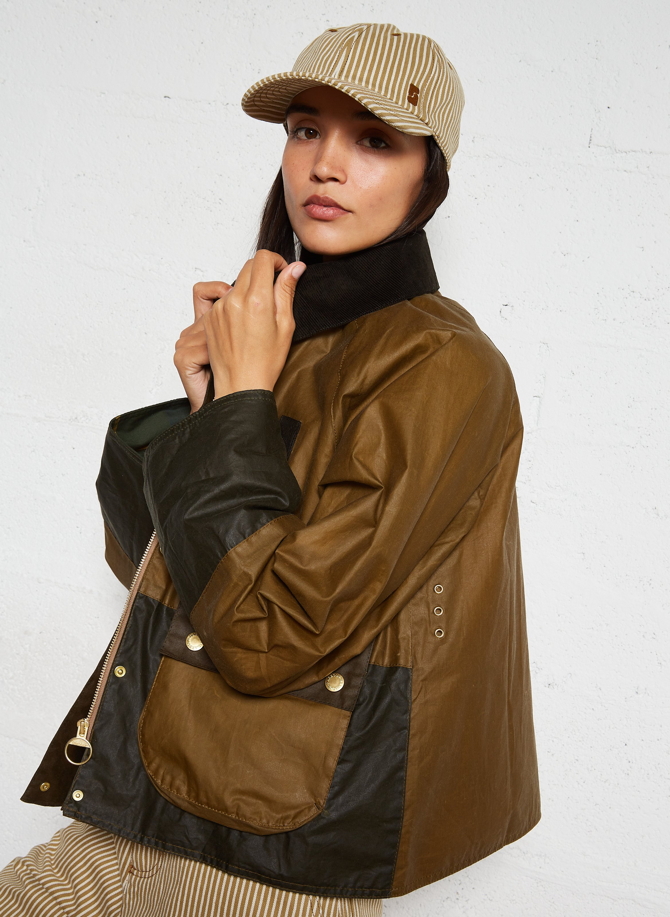 Rechte jas van gewaxt katoen BARBOUR Bruin