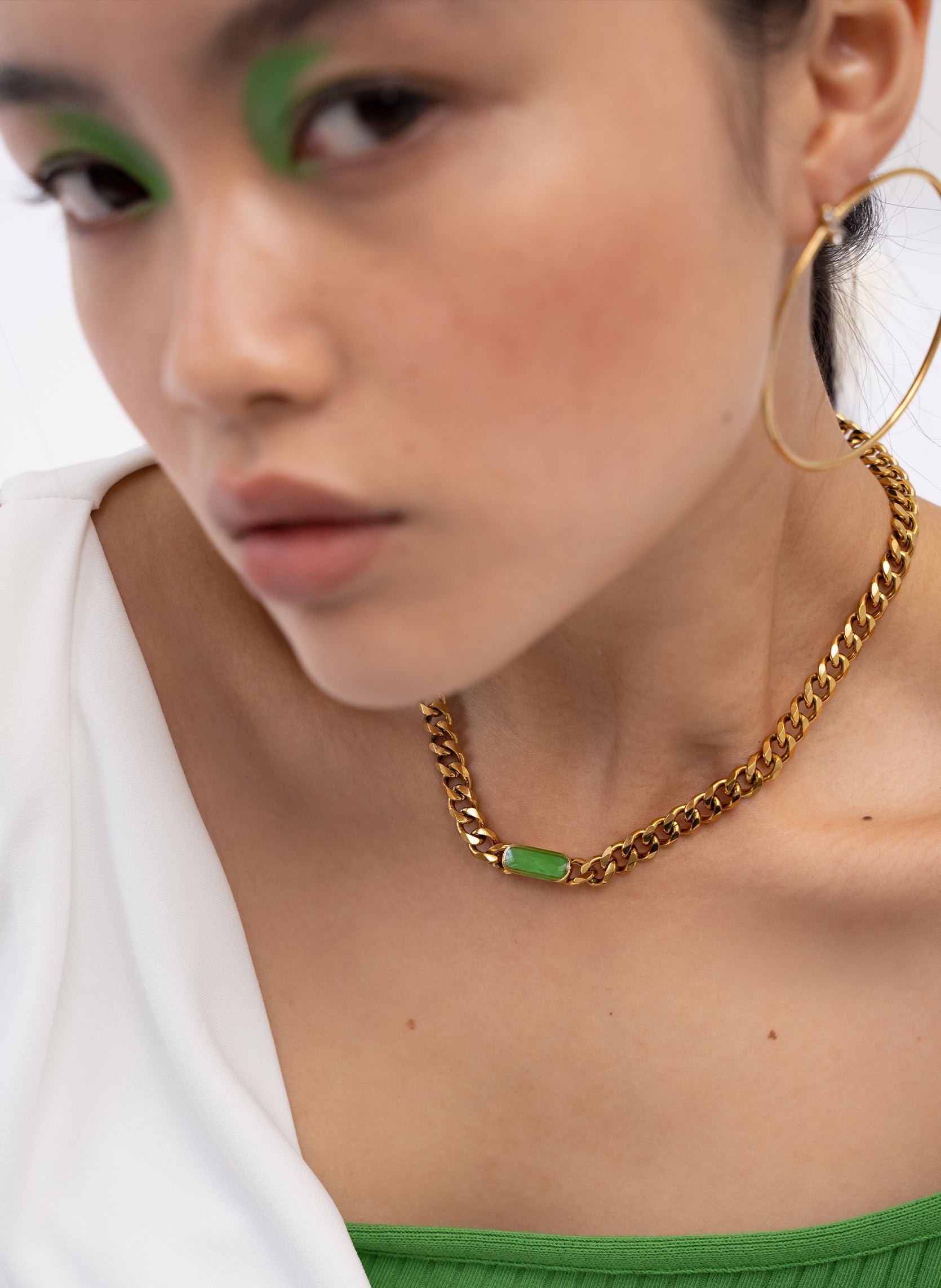 Columba chain necklace AEC Paris Green