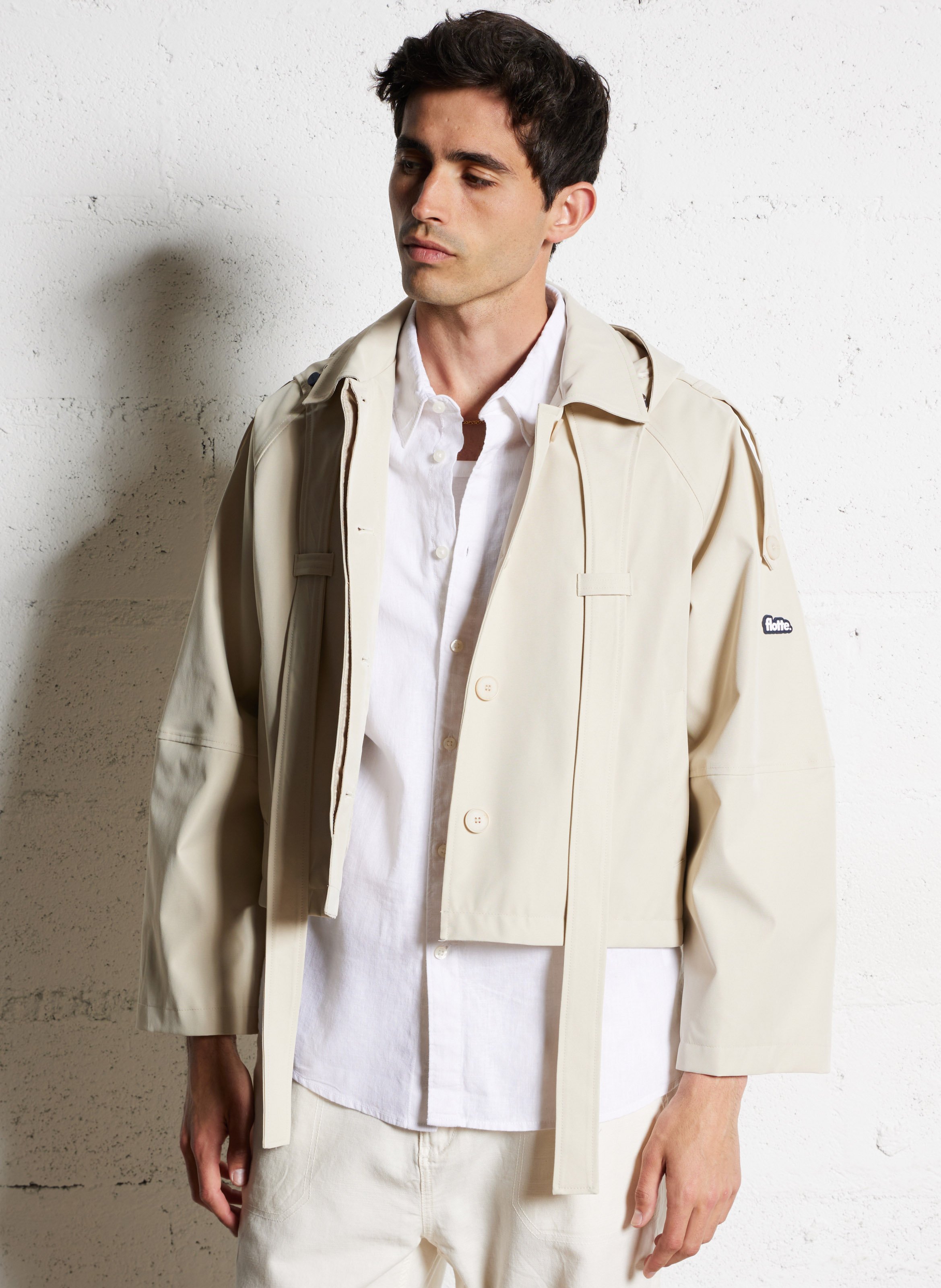 Korte trenchcoat met kraag FLOTTE Beige