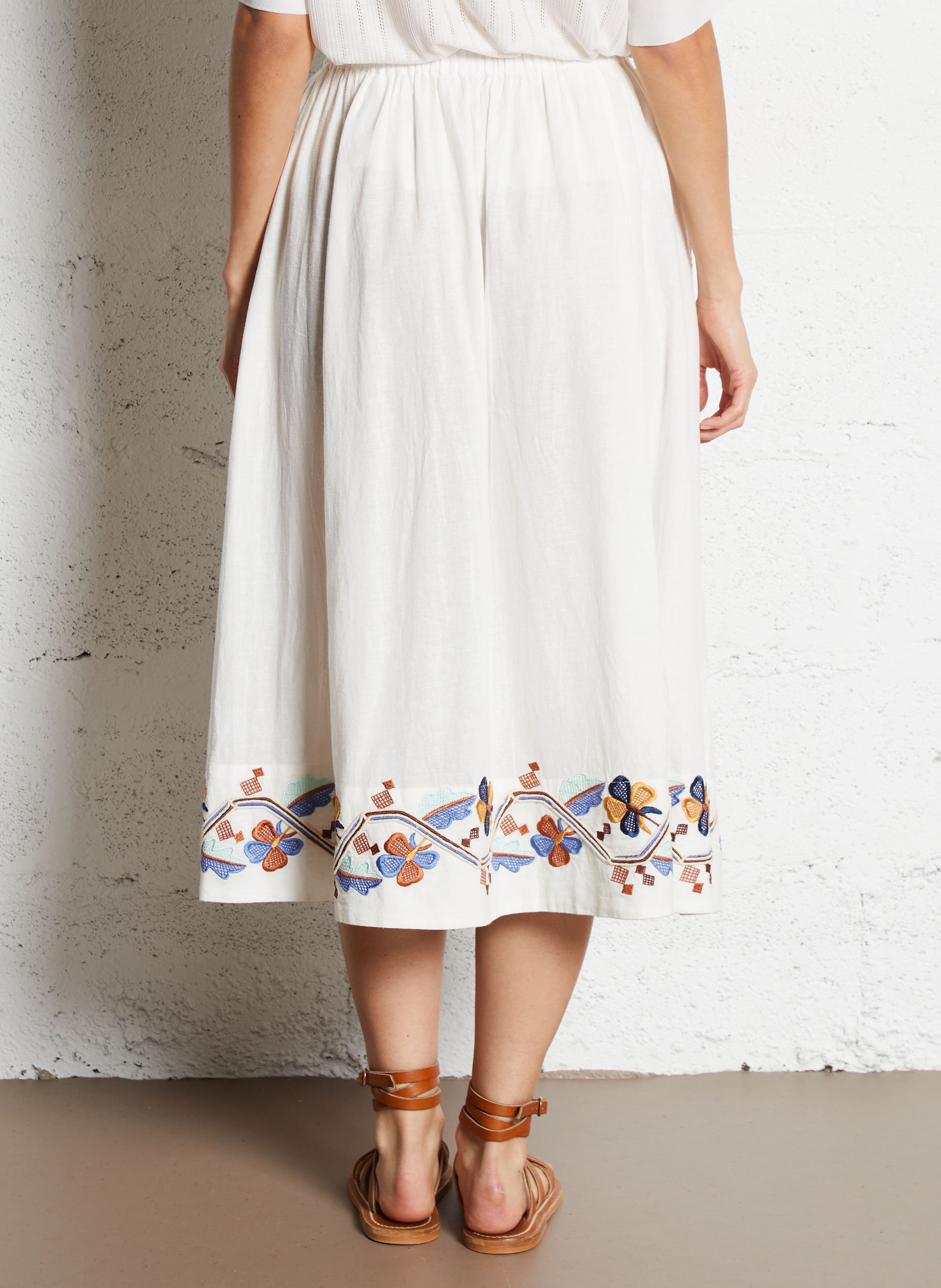 Langer Baumwollrock Mehrfarbig