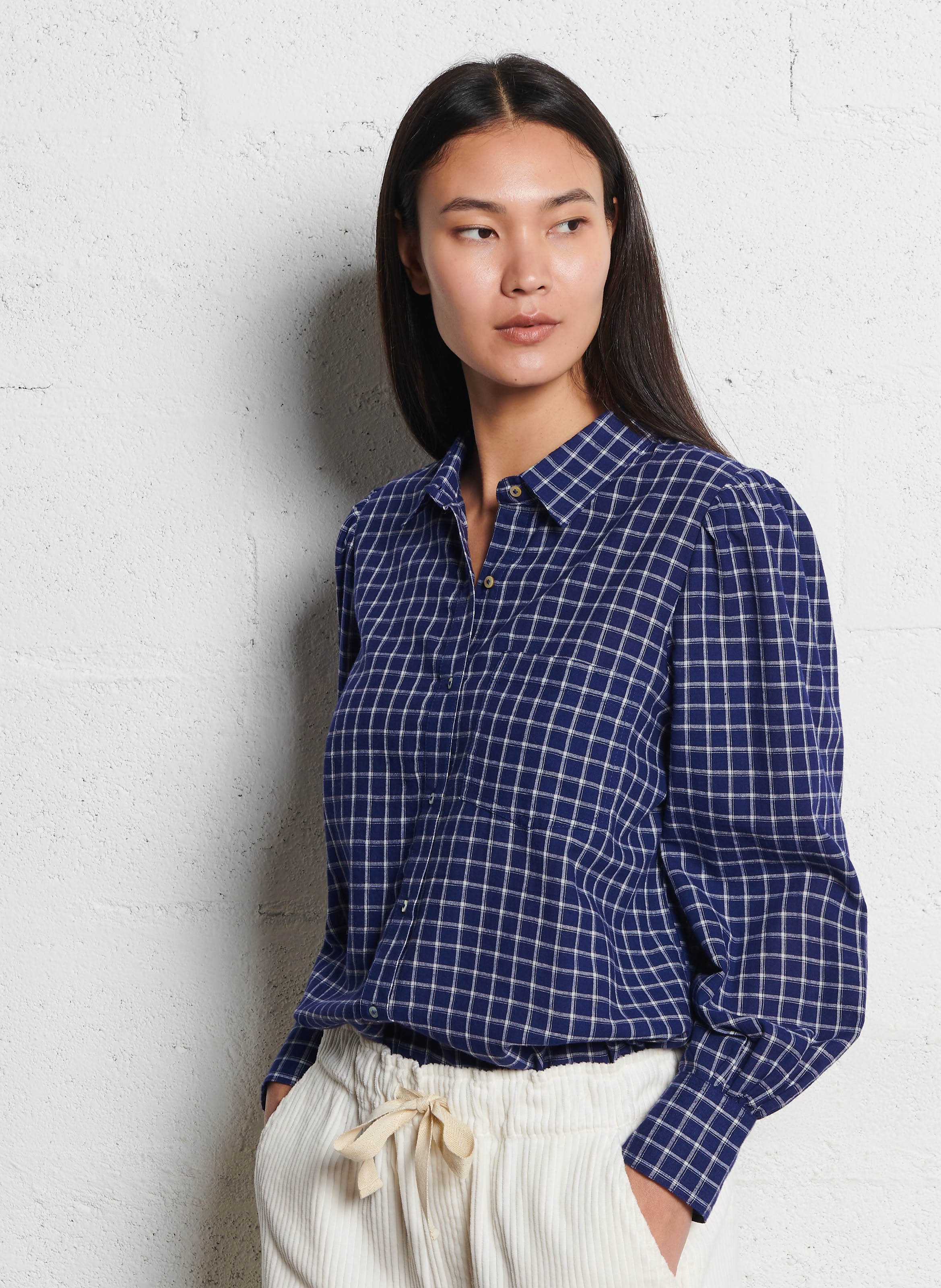 Baumwoll-Bluse EMILE ET IDA Blau