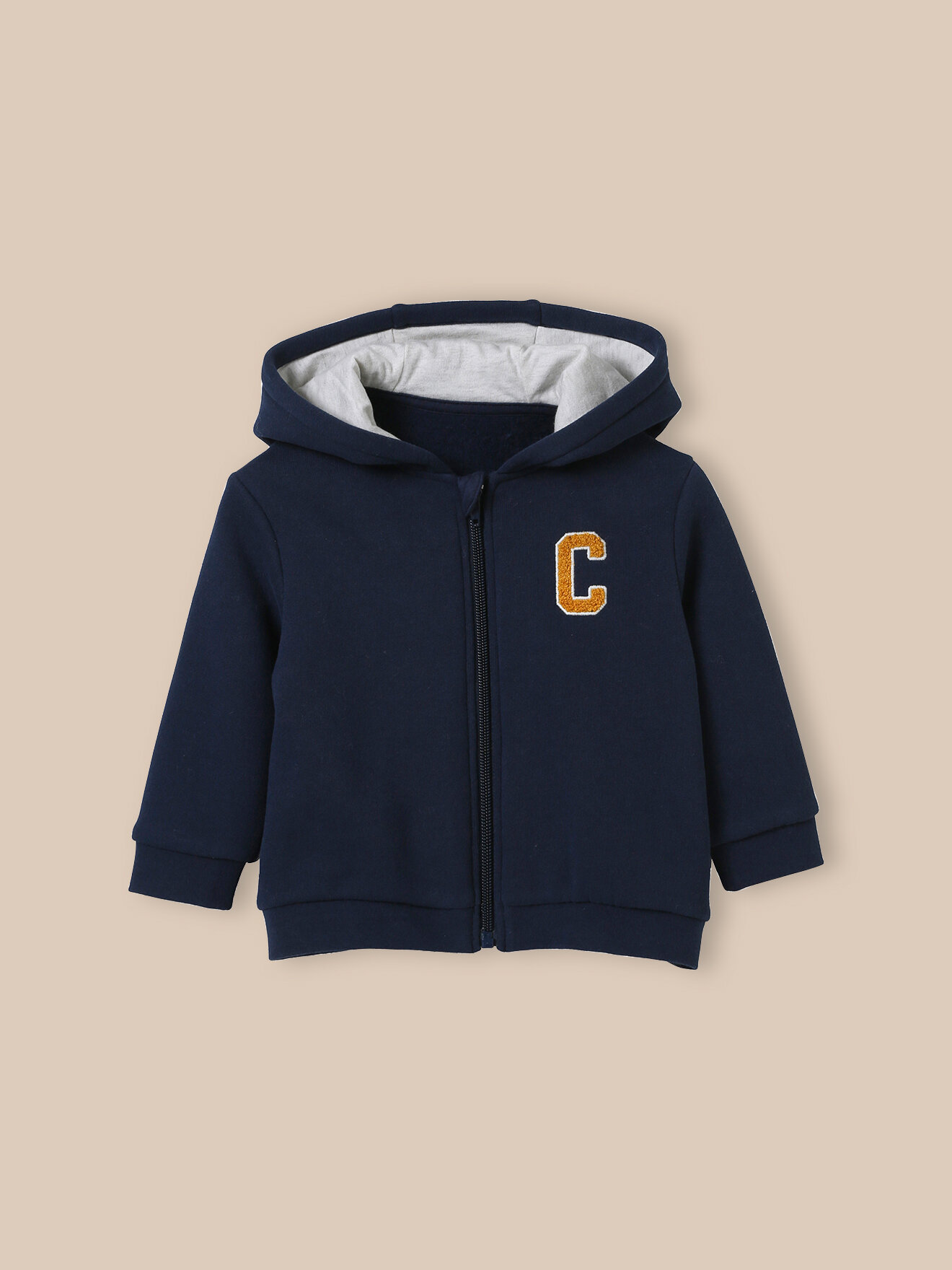Zip-up hoodie in organic cotton CYRILLUS Blue